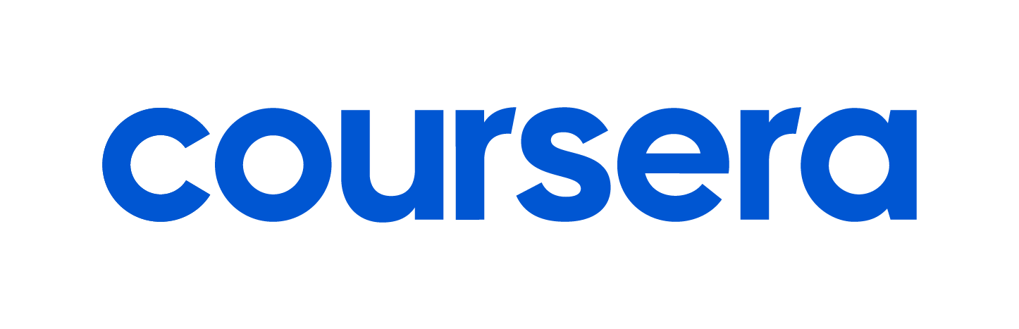 The logo of Coursera, an online learning platform, with the word 'Coursera' in blue text.
