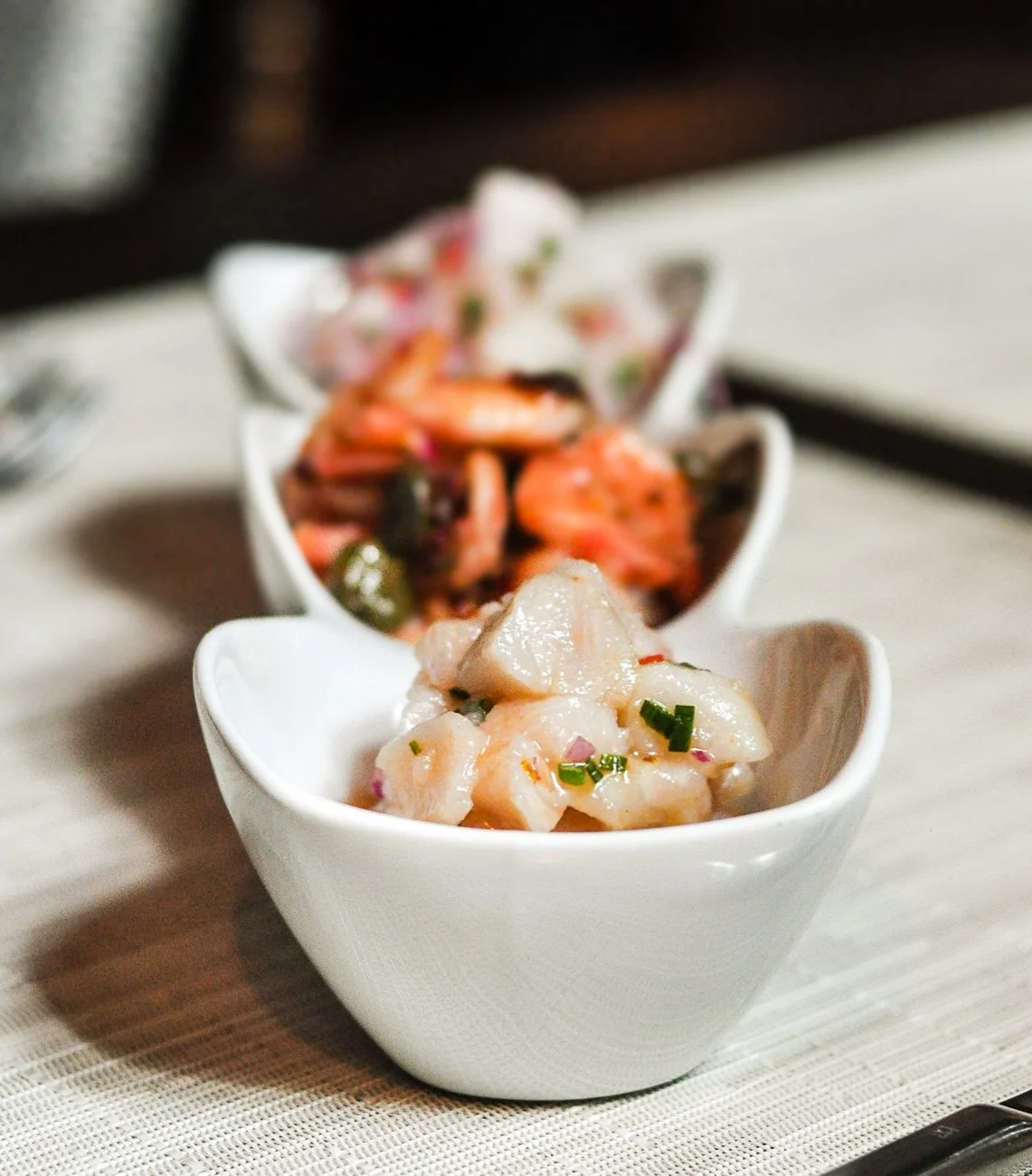 The trio of ceviches