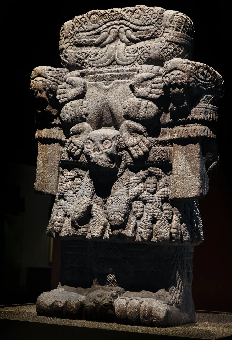 Coatlicue, Earth goddess, mother and devourer.  Here stands one of the most iconic pieces in the museum, a Mexica statue of volcanic andesite