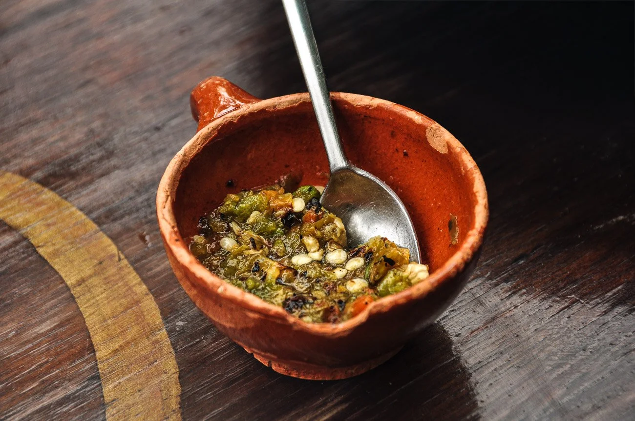 fresh hot pepper&nbsp; tomatillo salsa