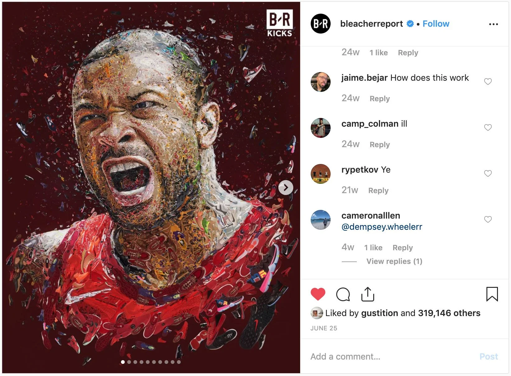 A mosaic portrait of legendary basketball player, sports illustrations for collaborations