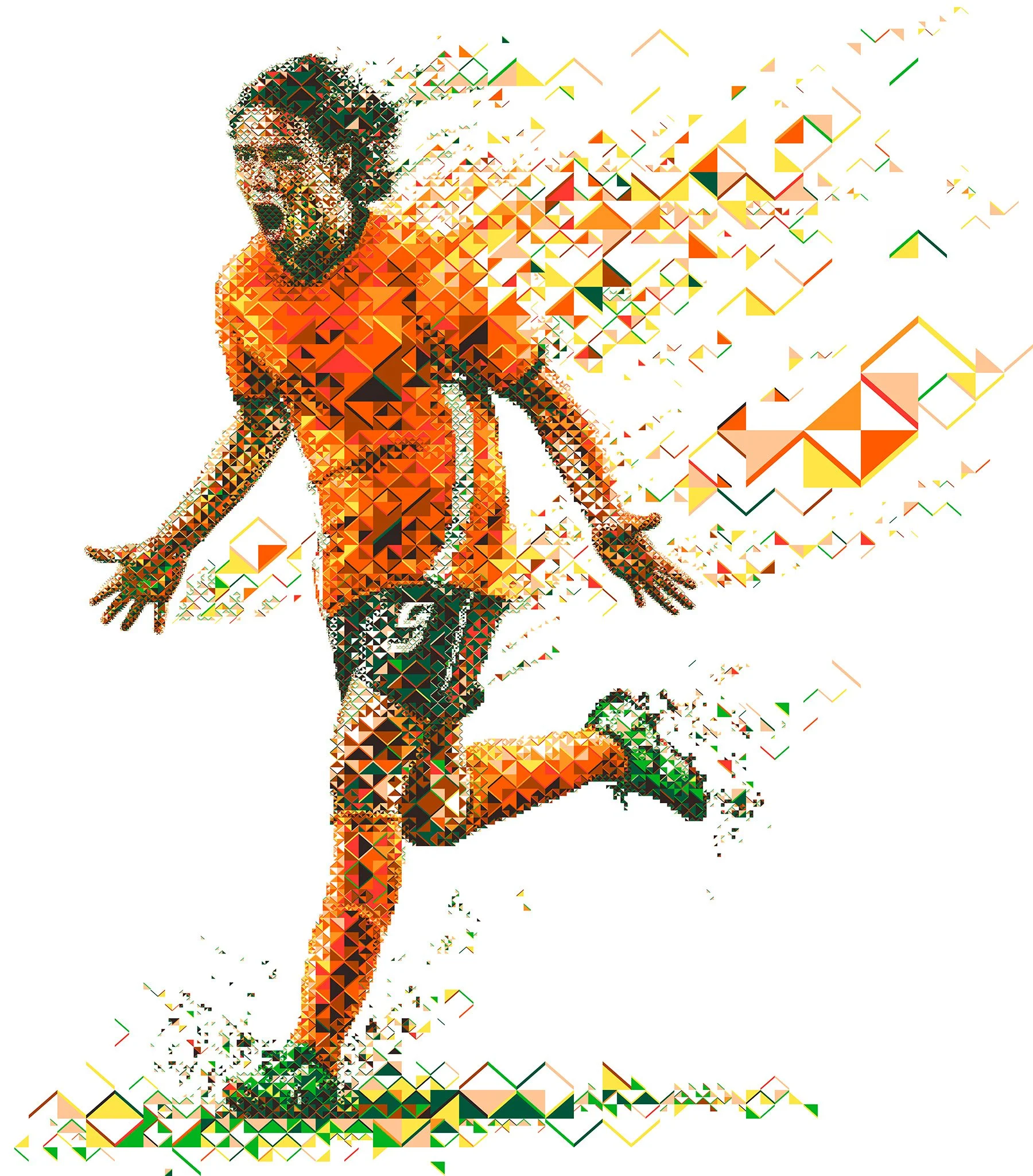 Radamel Falcao mosaic – Colombian soccer star celebrating with energy and passion. Evoluciona campaign.