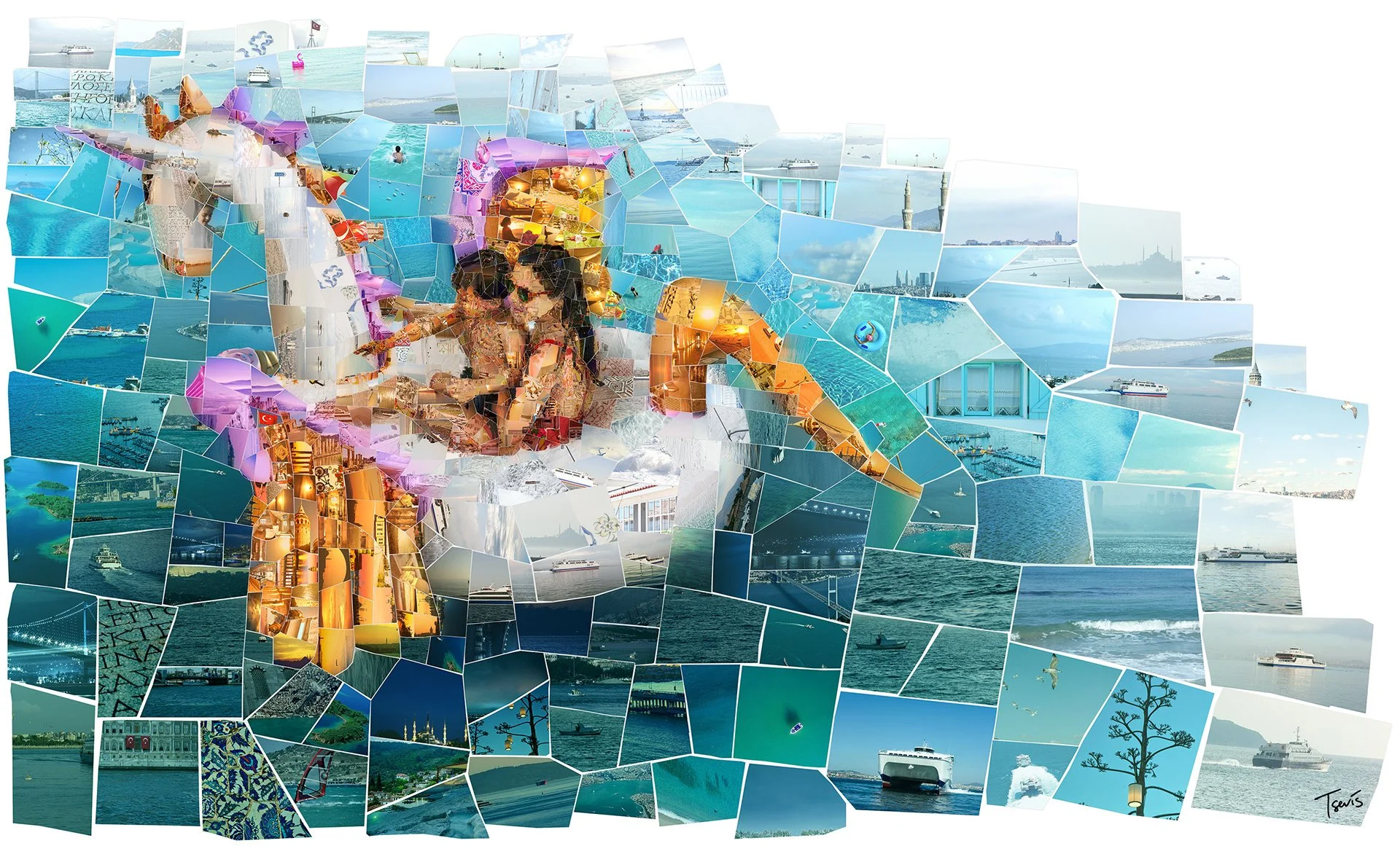 Travel mosaic advertising campaign