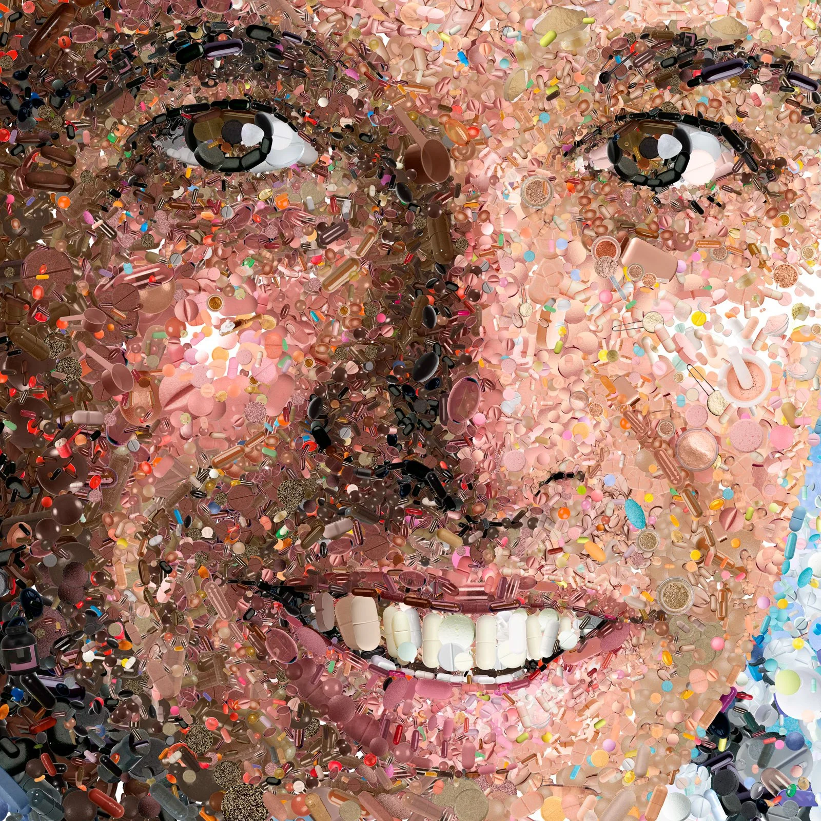 Doctor's portrait made from pills