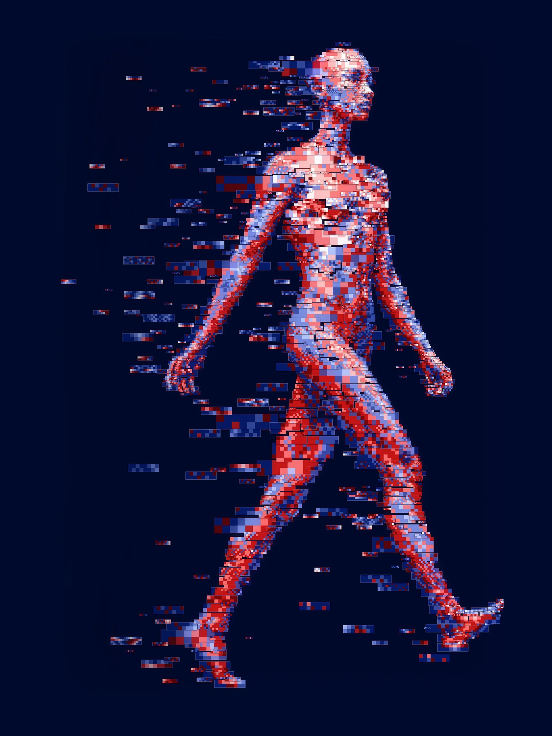 Digital mosaic illustration of a human body for Science magazine.