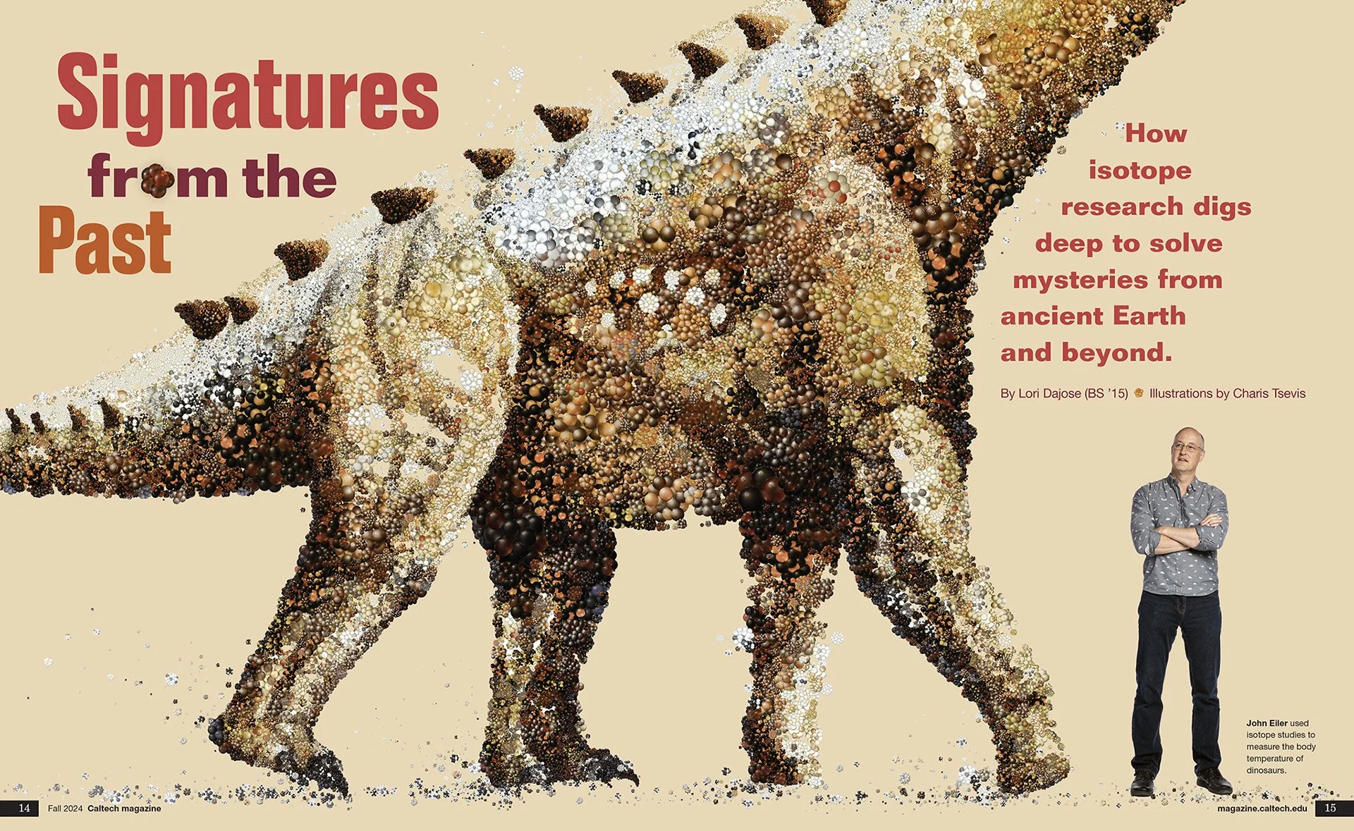 Caltech magazine illustration for the opening spread.