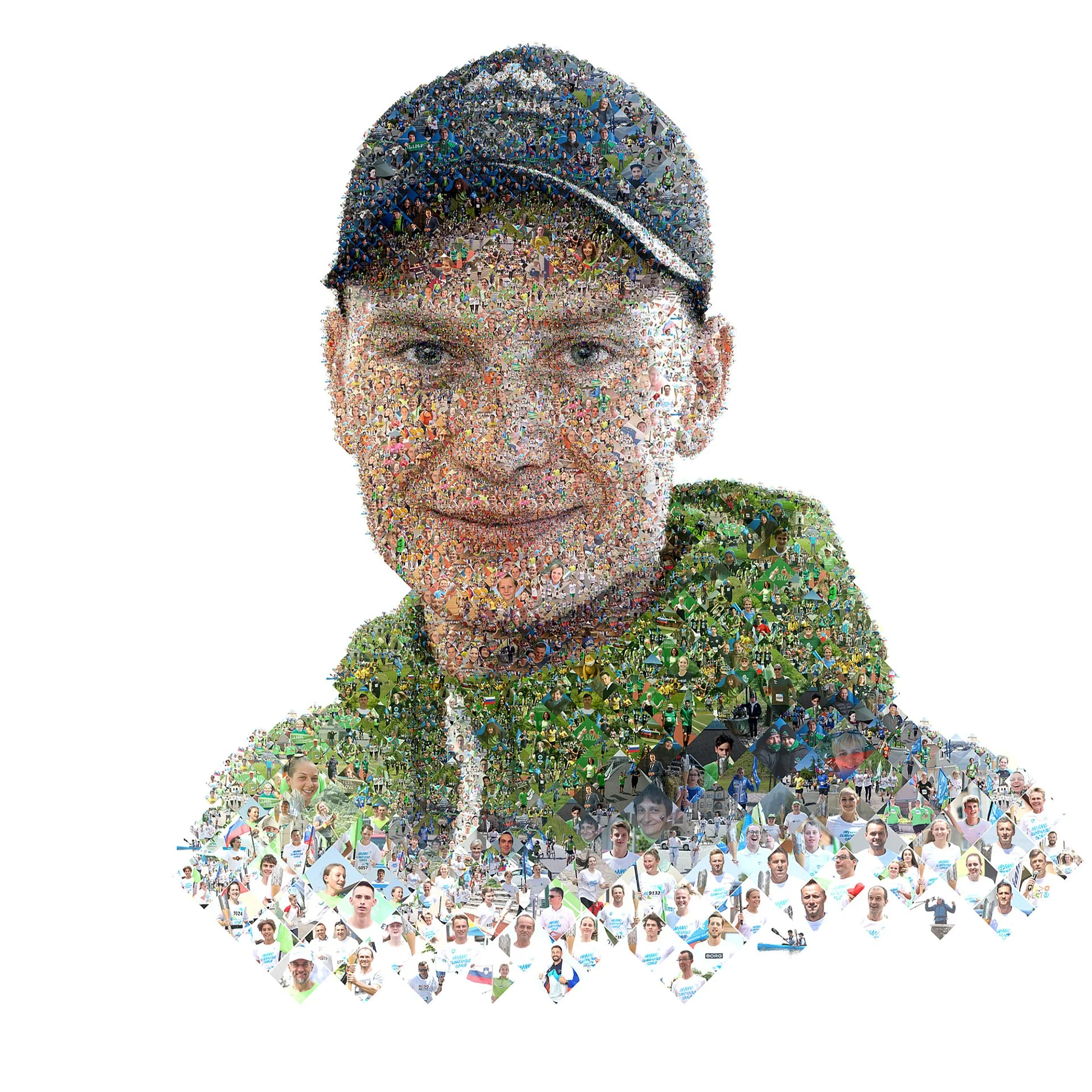 Ponos portrait digital photo montage, Olympic Games advertising