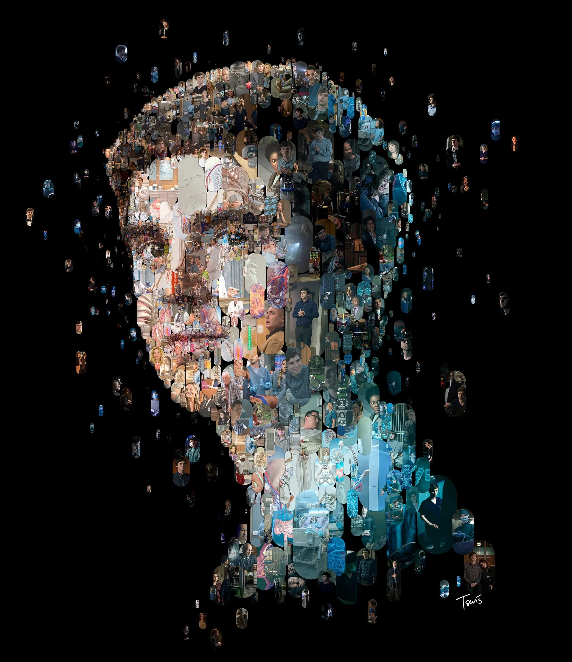 Good Doctor photomosaic portrait for movie poster