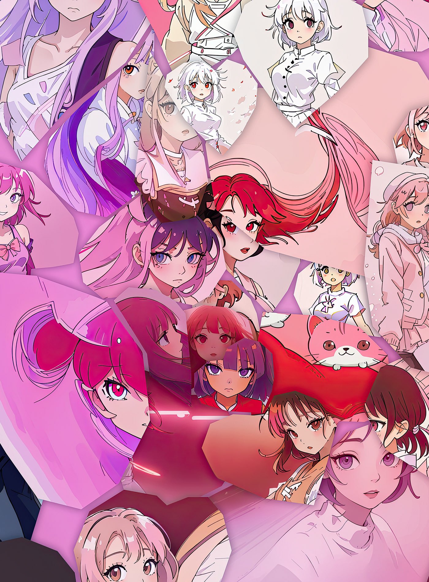  Shoujo style collage portrait 