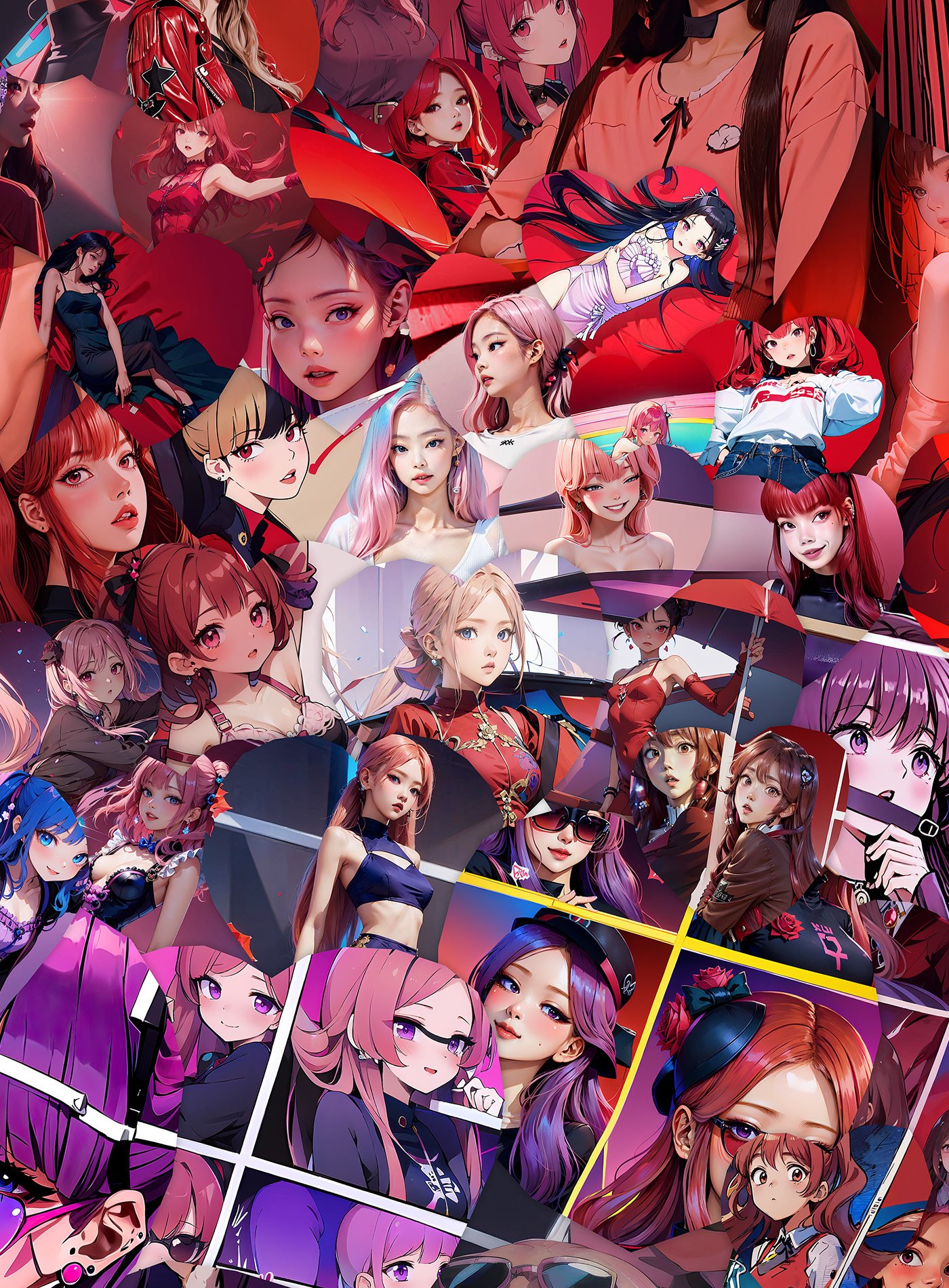  Fashion mosaic illustration 