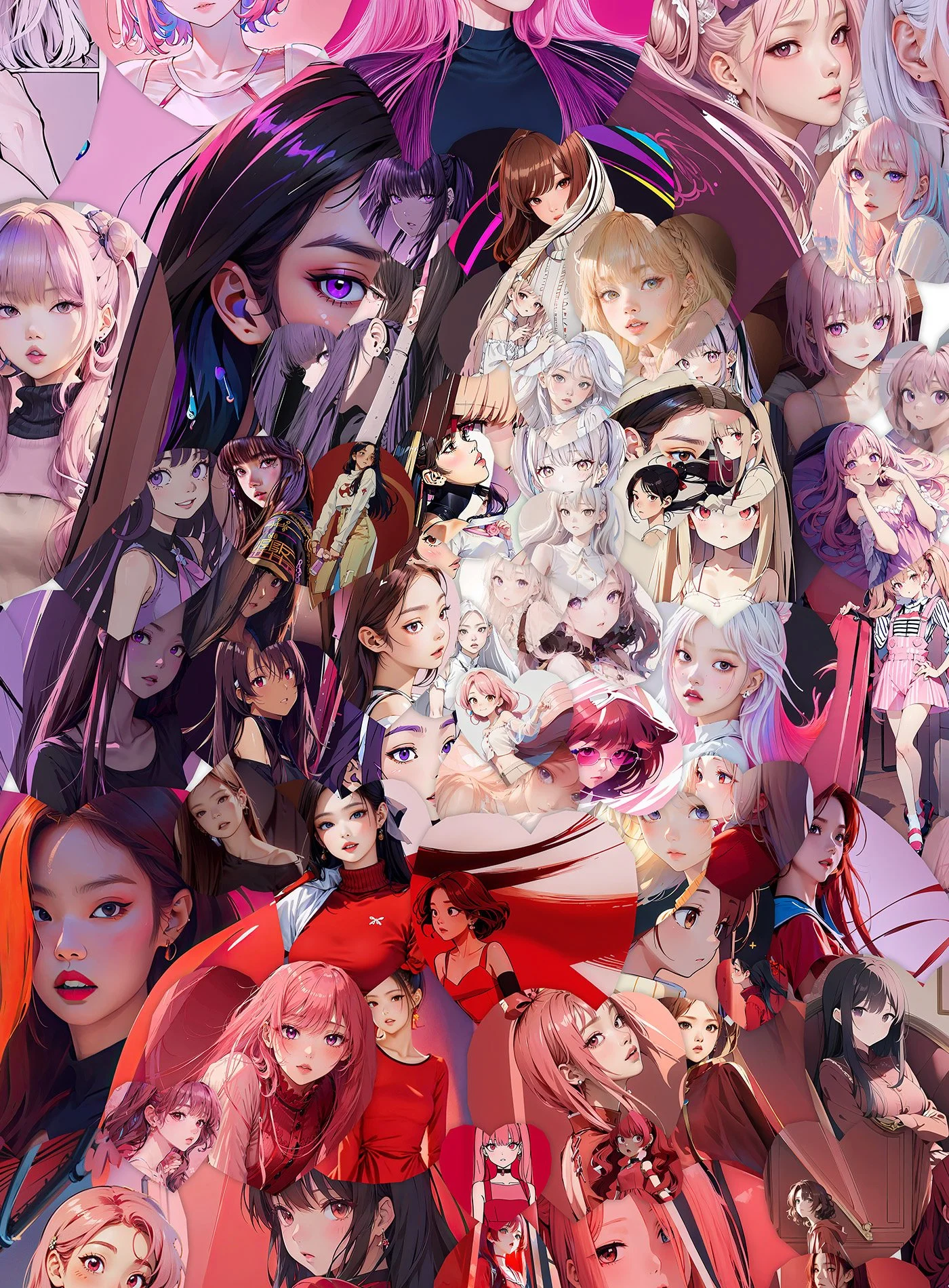  K-pop and Anime in an illustration portrait 