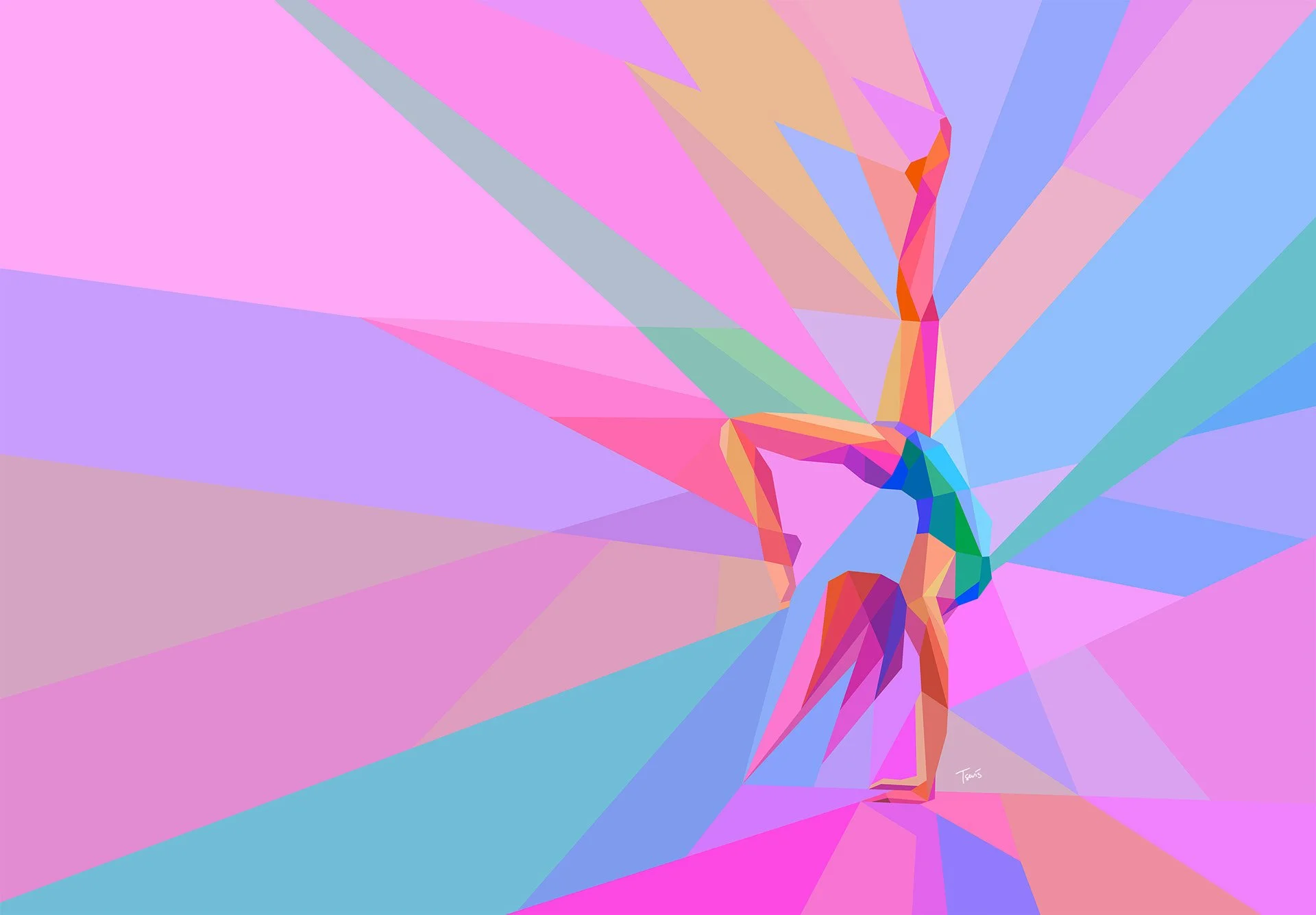  Illustrated artwork for a wellness center reflecting movement and harmony, brand illustration 