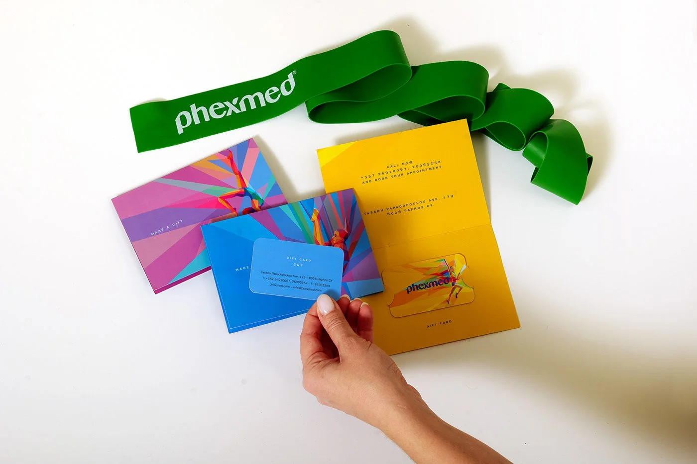   Phexmed brand stationery, cards  