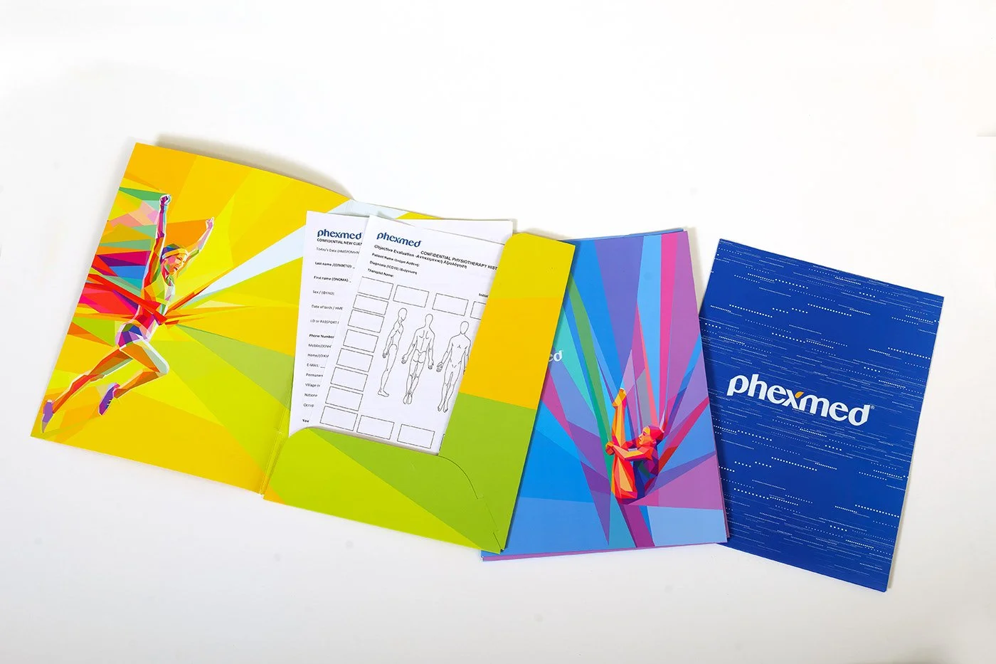   Phexmed brand stationery, folders  
