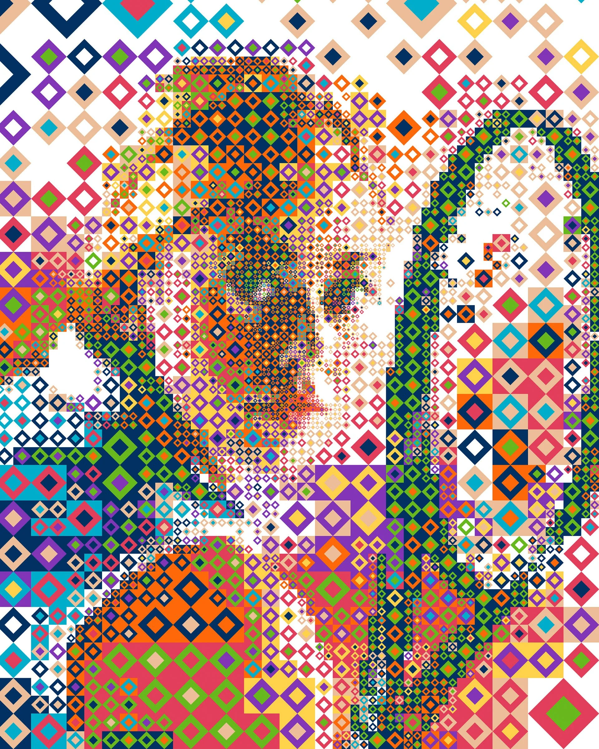  Athletic mosaic illustration 
