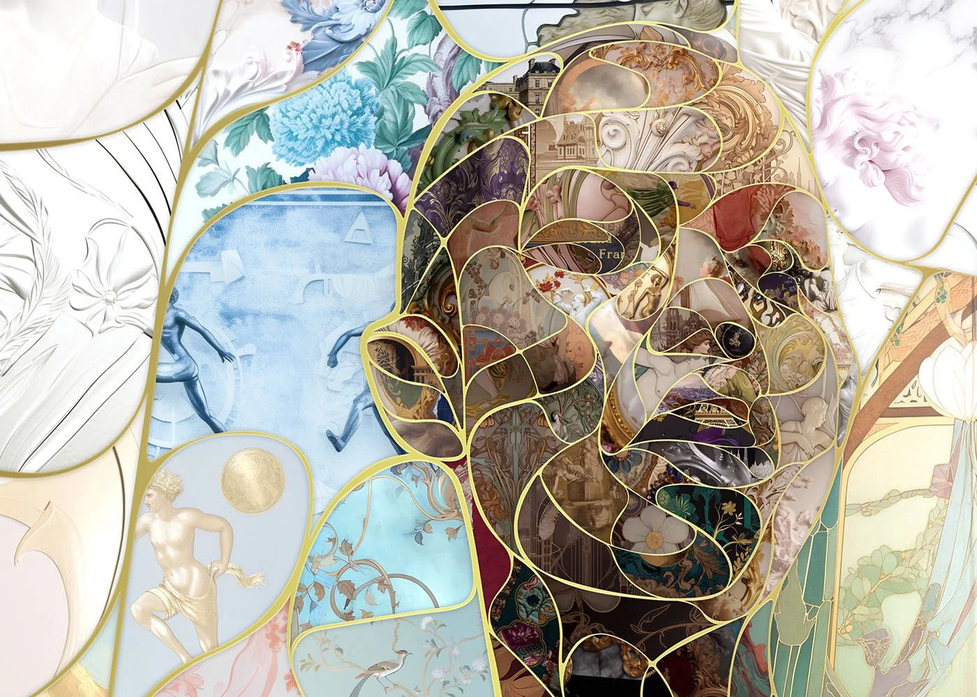  Detail from a mosaic sport design for an international exhibition , representing the artist's ability to connect global audiences through visuals 