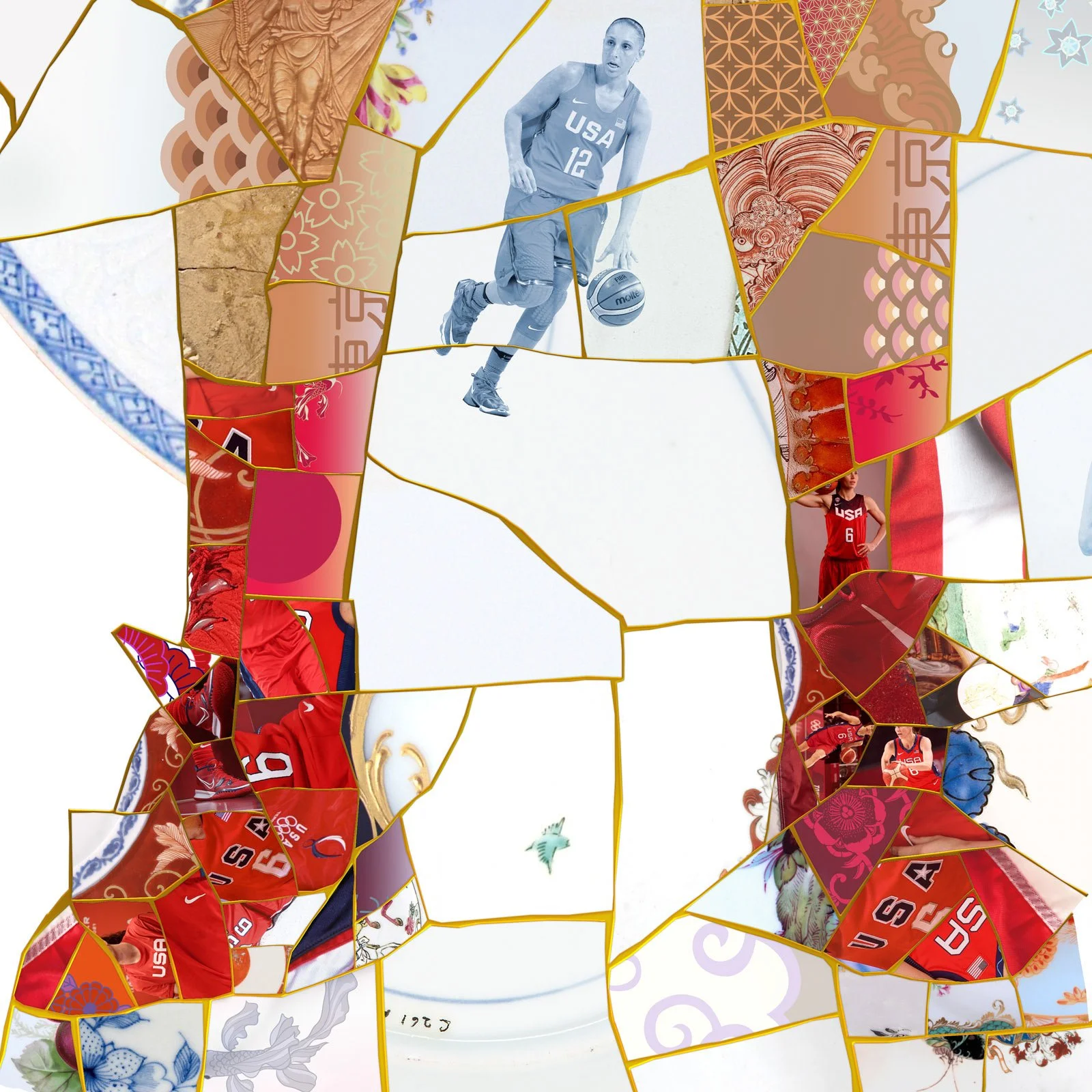  Kintsugi art in sport, sports illustrations for collaborations in global events 