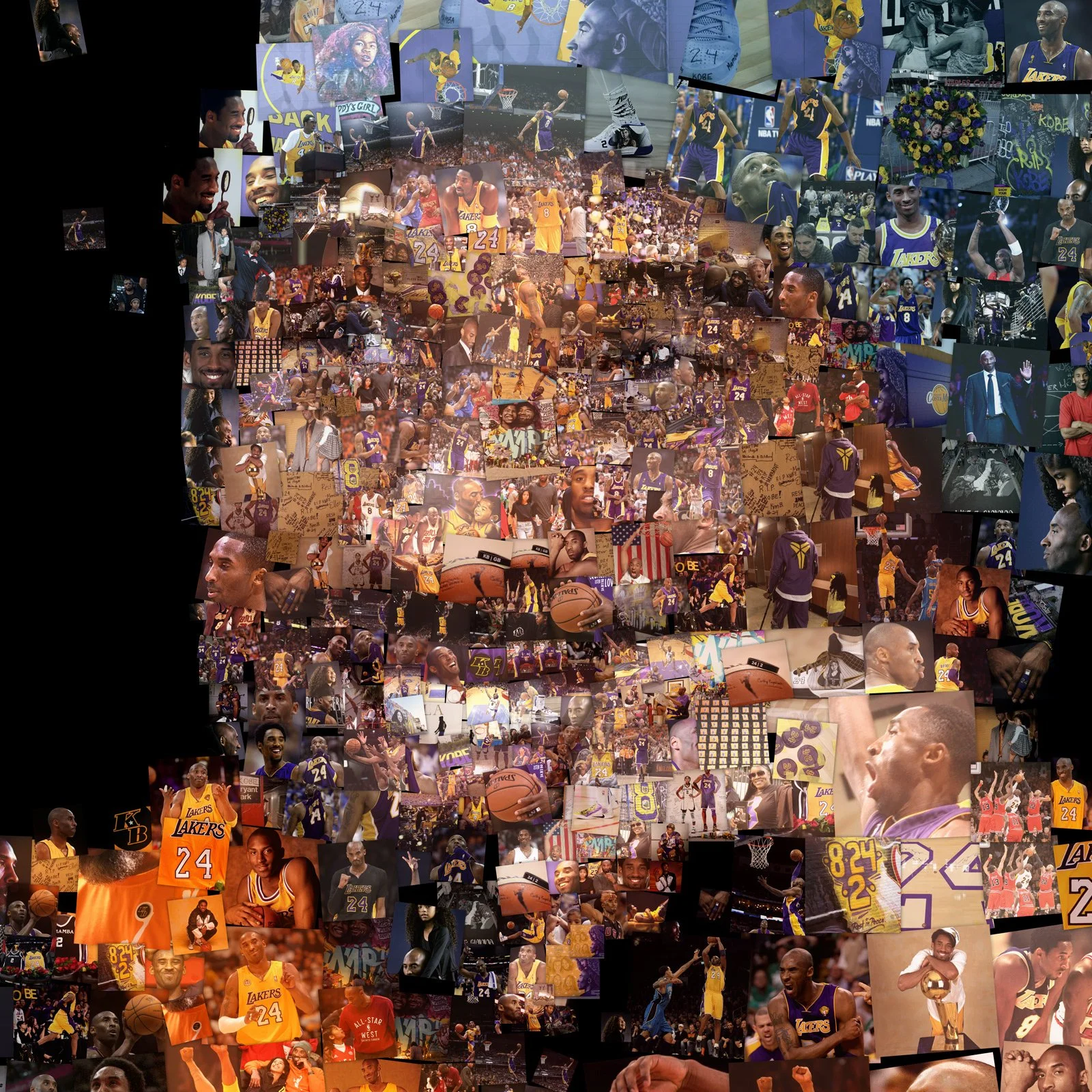  Kobe Bryant art with his daughter, digital media illustration 
