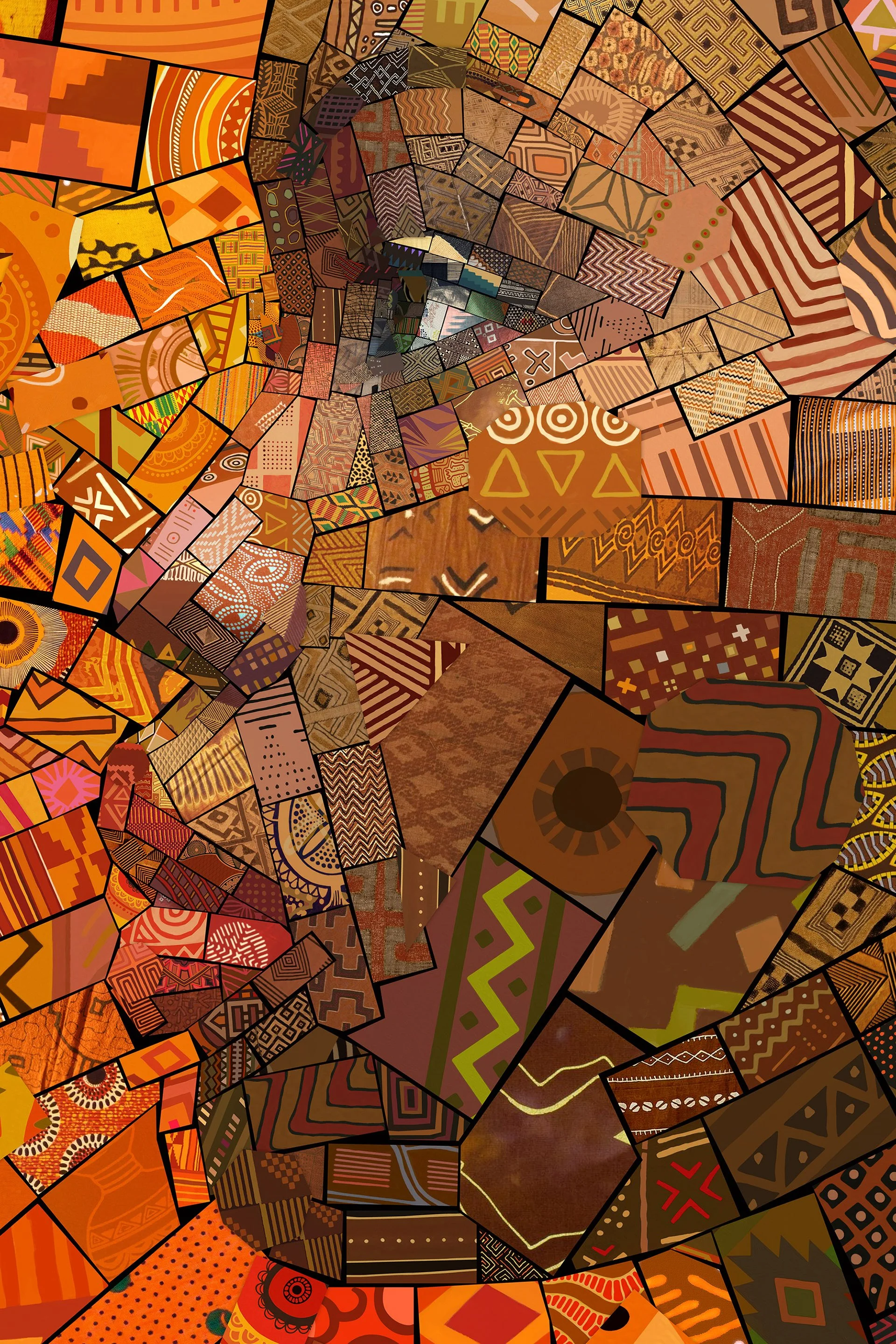  African woman profile photo mosaic, fine art prints 