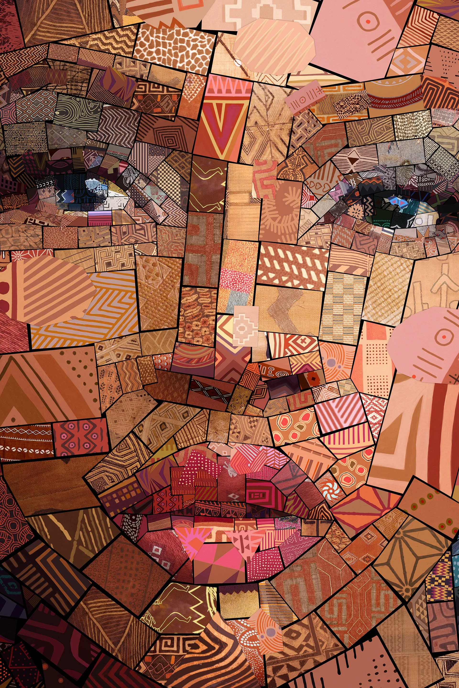  Portrait of an African woman in modern collage 