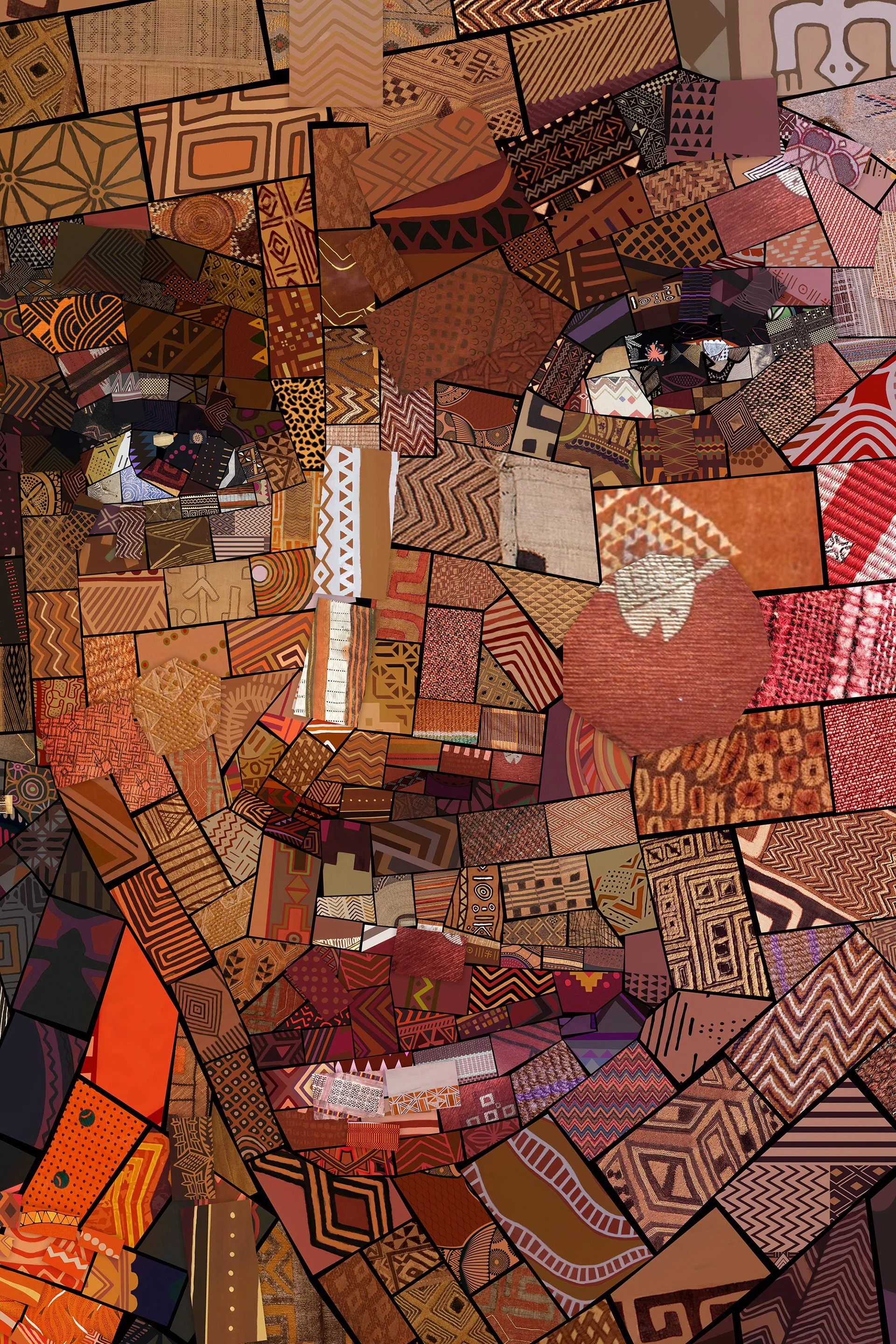  Girl's portrait in many tile pieces, Contemporary art commissions 