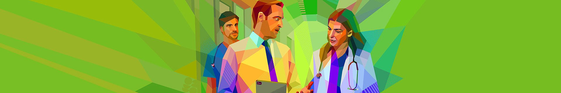  Colorful digital artwork for Healthcare events 