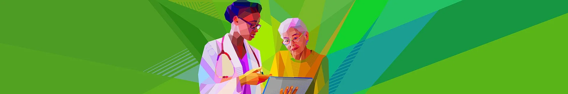  Illustration in colors, Healthcare communications artwork 
