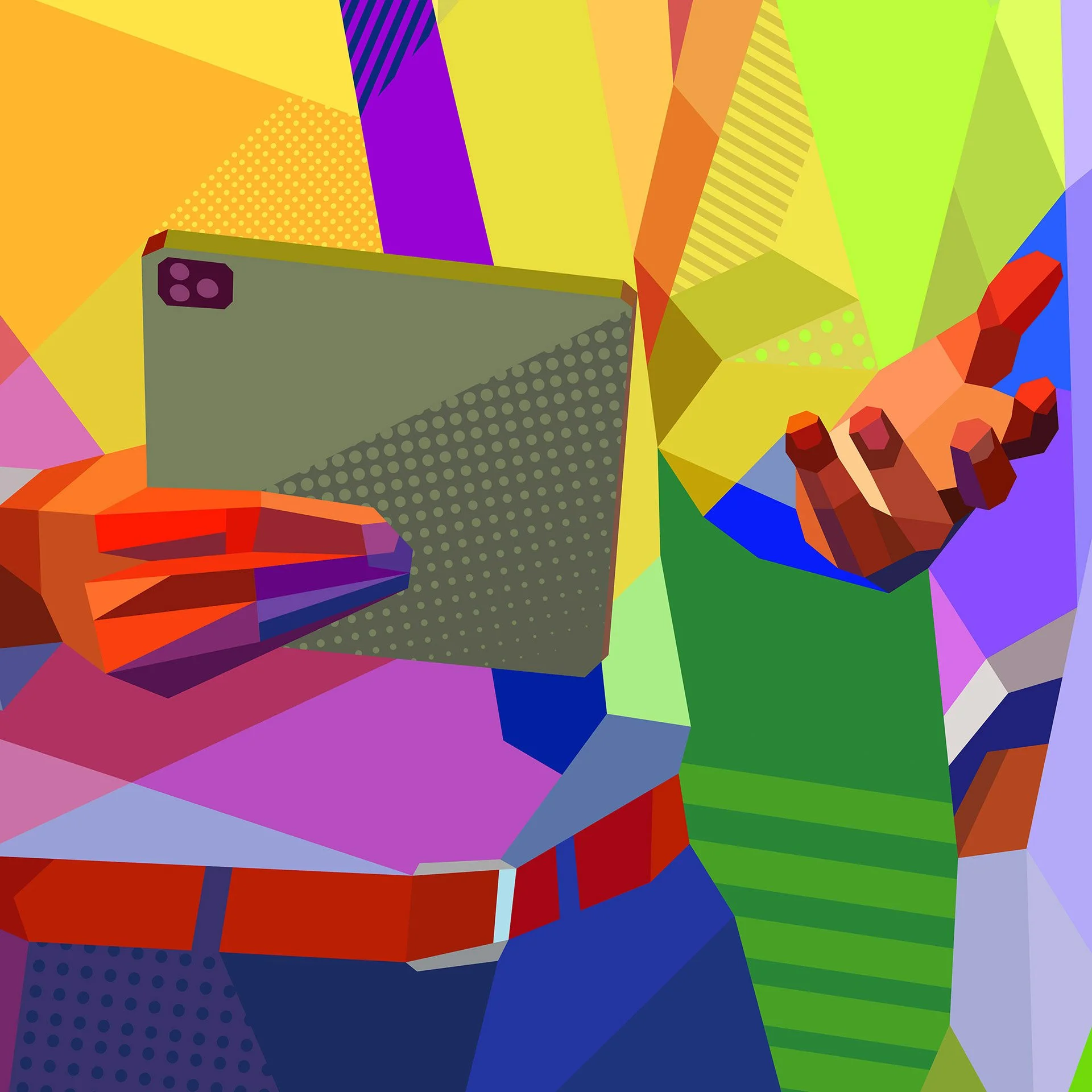  Colorful digital montage in Neofuturist illustration style for corporate art 