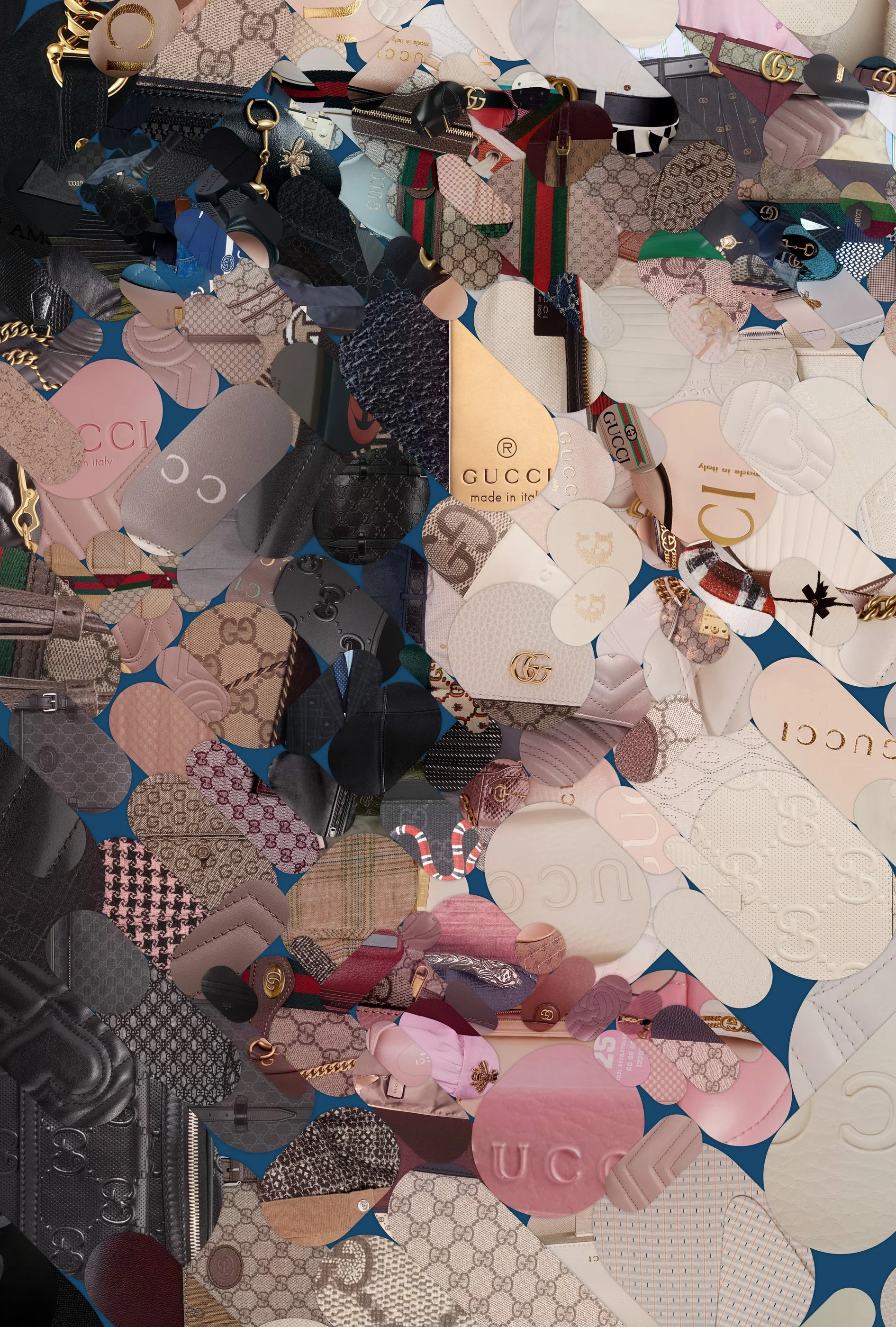  Adam Driver in contemporary mosaic art made out of Gucci 