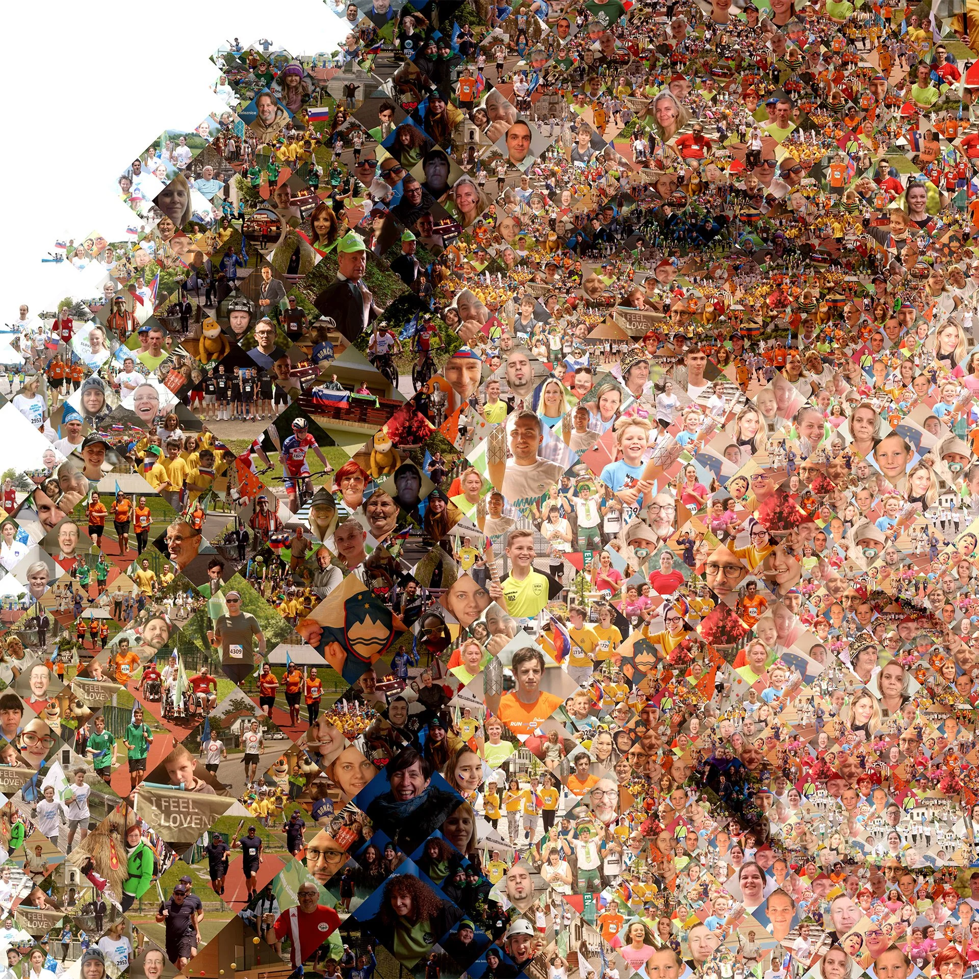  Portrait made of many digital graphics 