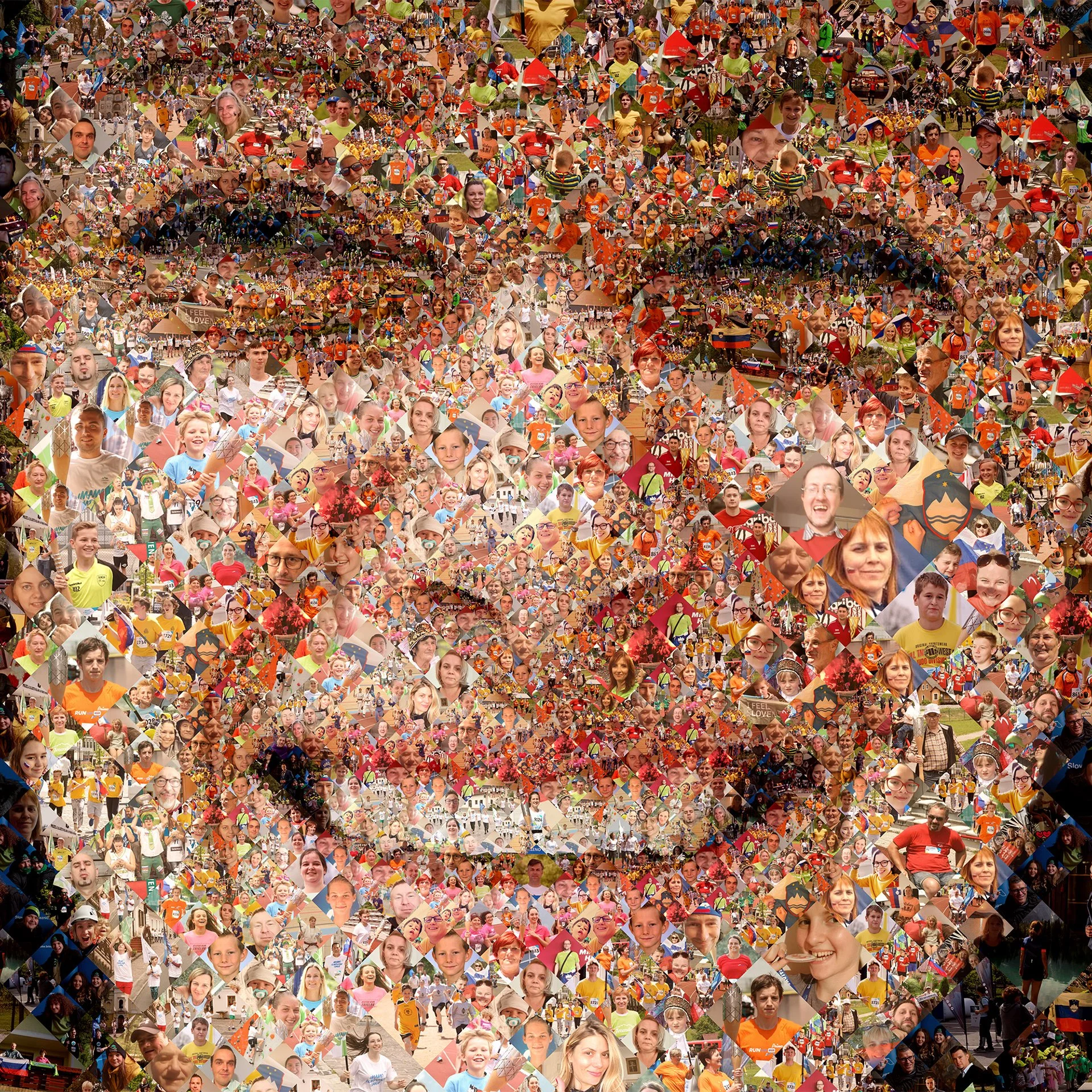  Digital mosaic of sports fans' photos for the Olympic Games 