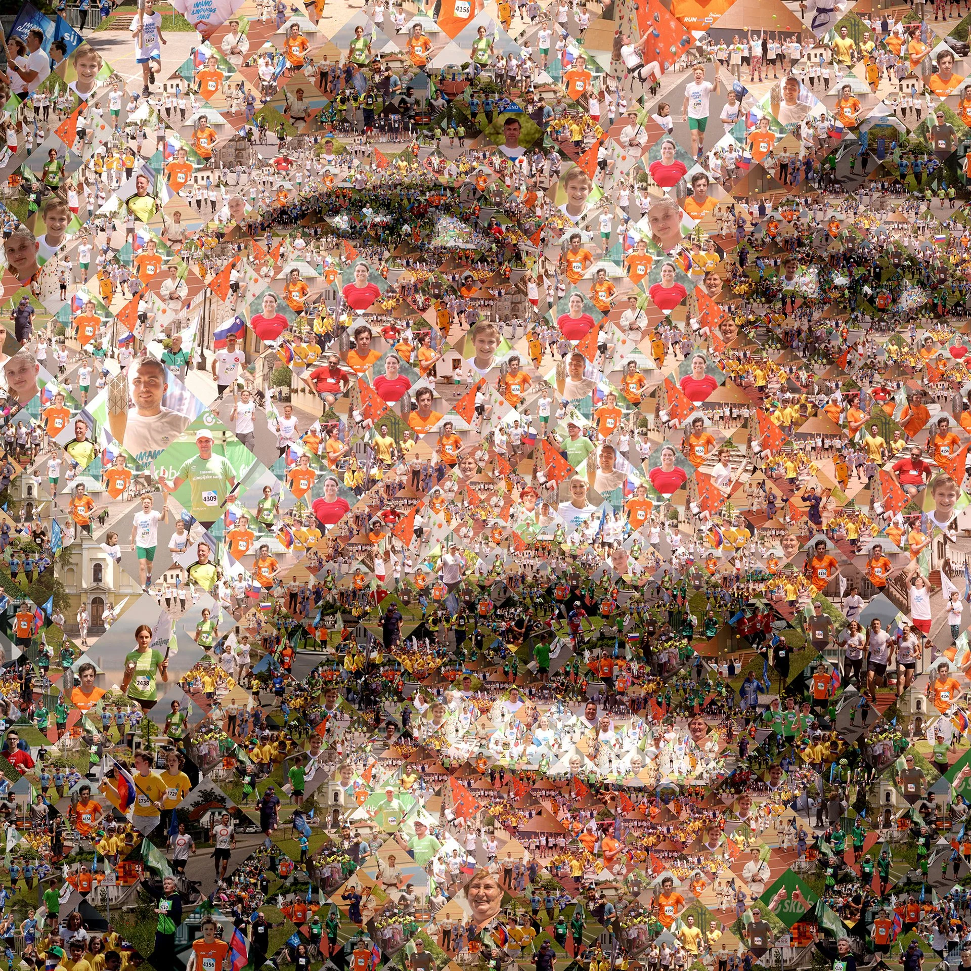  Digital collage from people photos, Olympic mosaic 