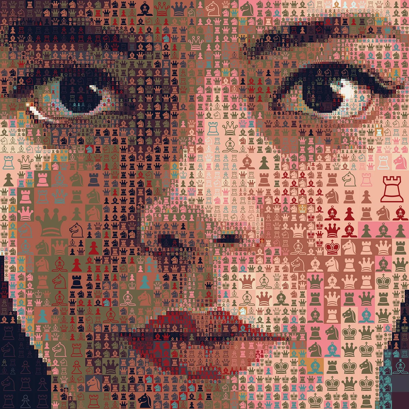  Chess collage for Netflix, actress portrait mosaic 