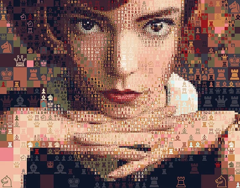 The Queen's Gambit: Digital Mosaic Portraits