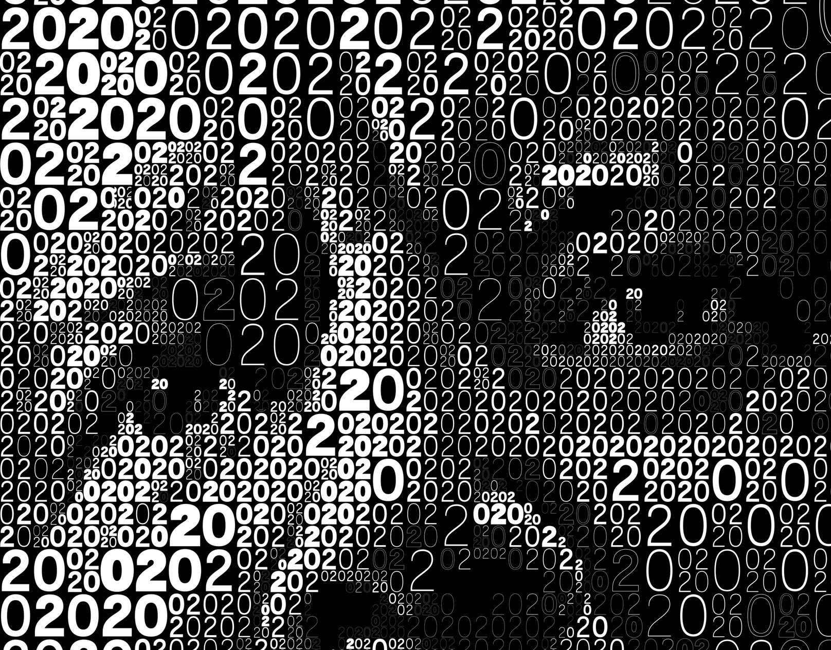  Blacknwhite numbers mosaic, digital computer artwork 