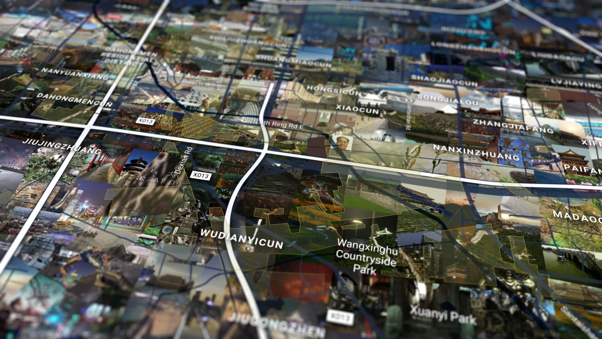  Map-based mosaic of Beijing City, illustration for global promo 
