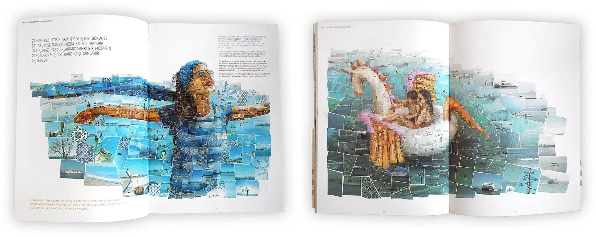   IDO annual report open spread with mosaics illustrations  