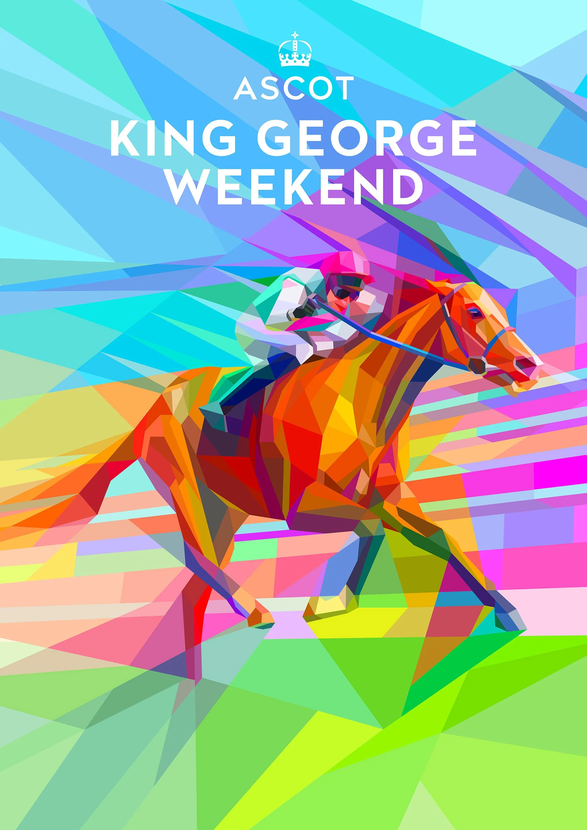   neofuturistic racehorse illustration for poster  