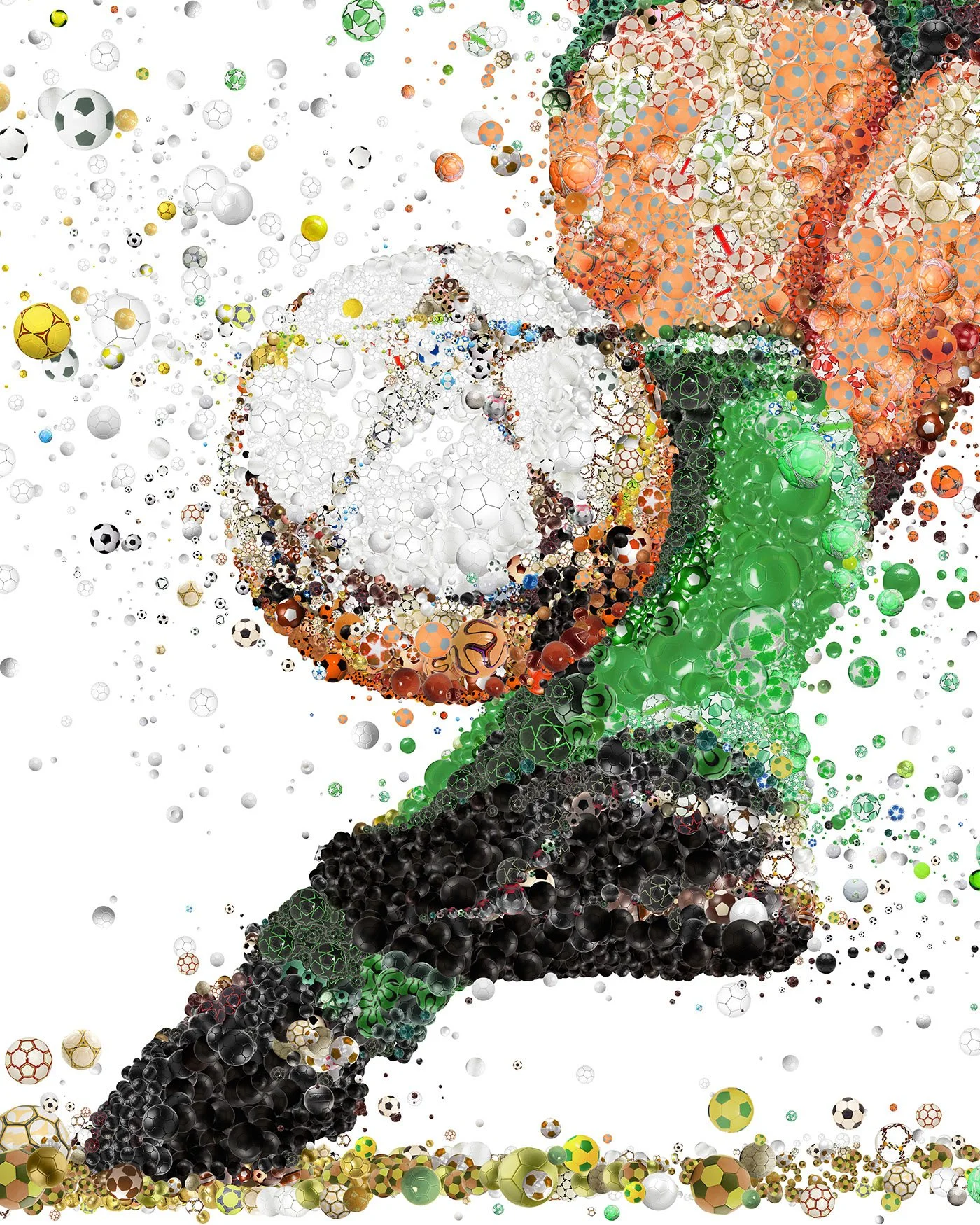  A goal illustration from millions of balls, UEFA digital art 