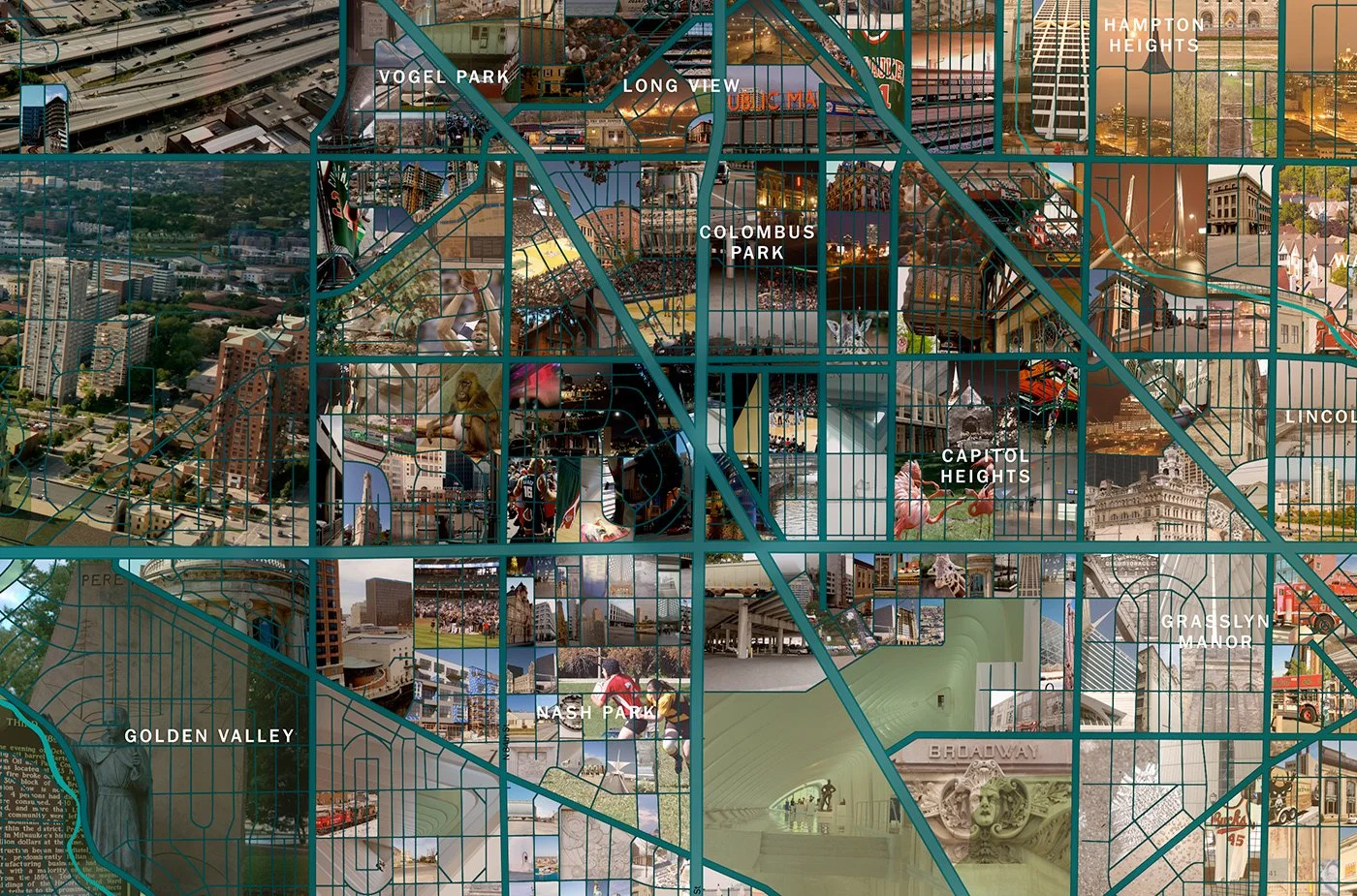   Milwaukee city blocks as mosaic grid  