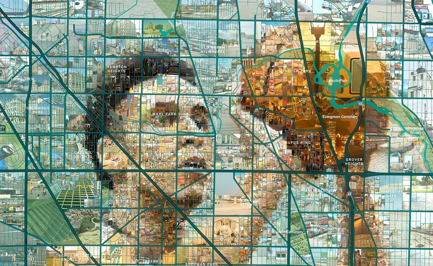   Close-up of Bucks map-mosaic  