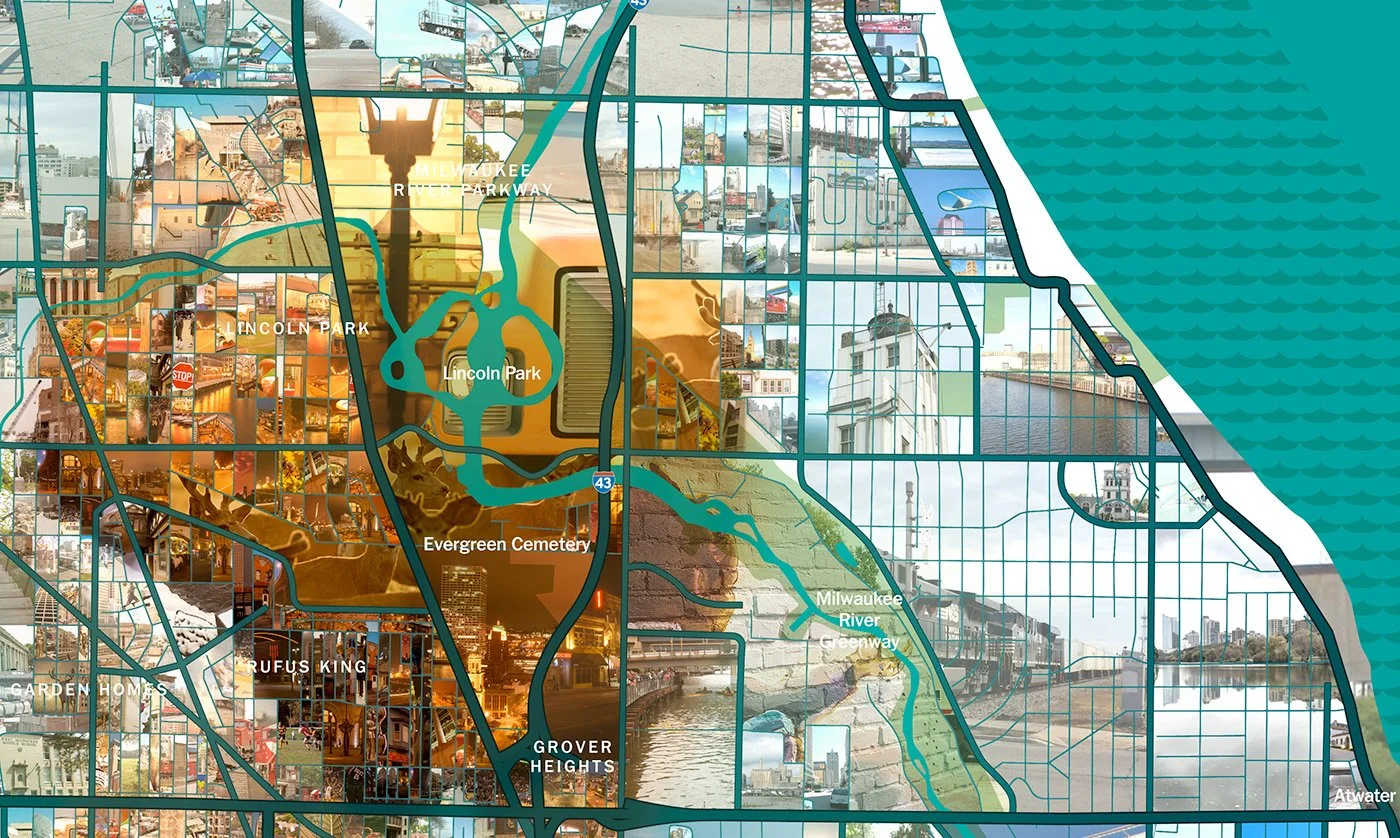   Milwaukee city blocks as mosaic grid  