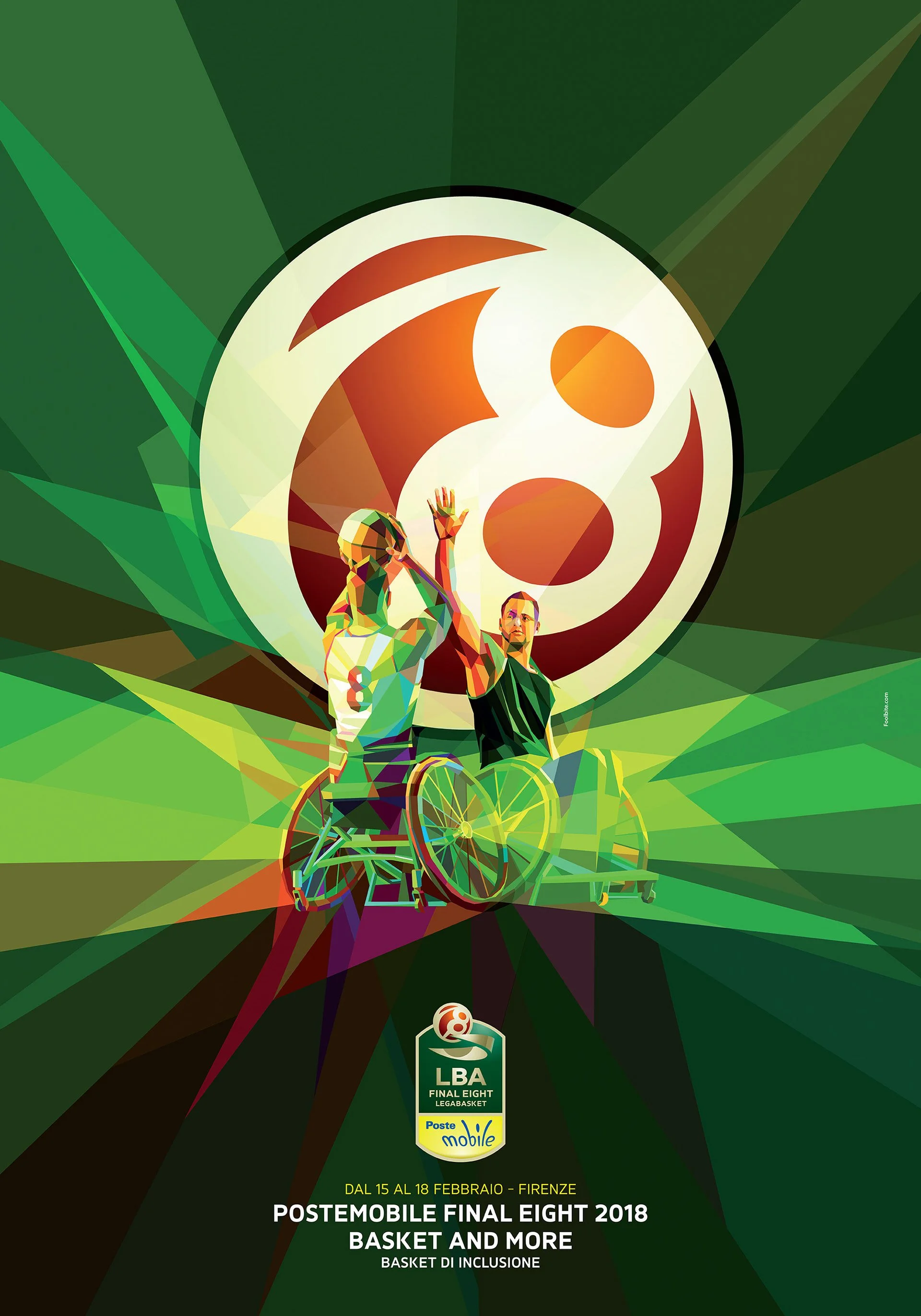   Lega Basket Serie A season poster – neofuturistic basketball illustration  