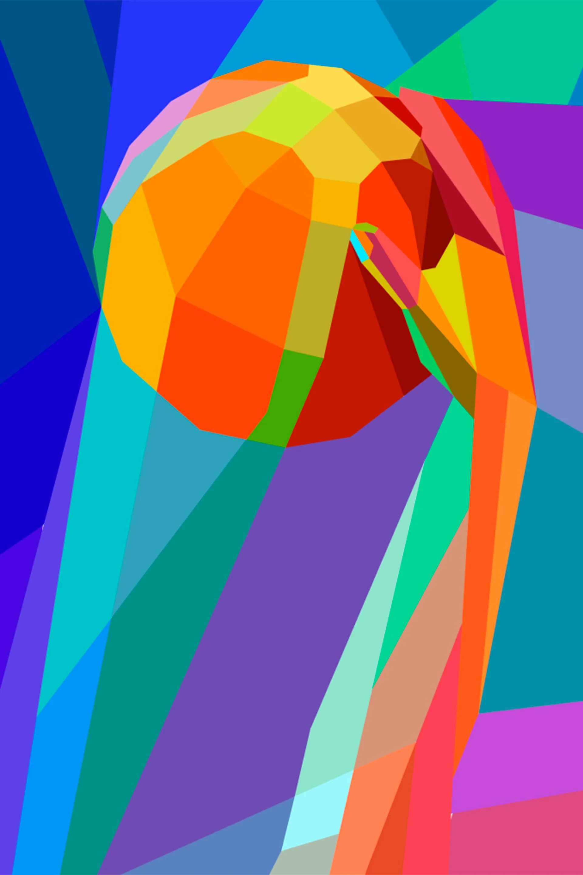   Close-up of neofuturistic basketball mosaic  