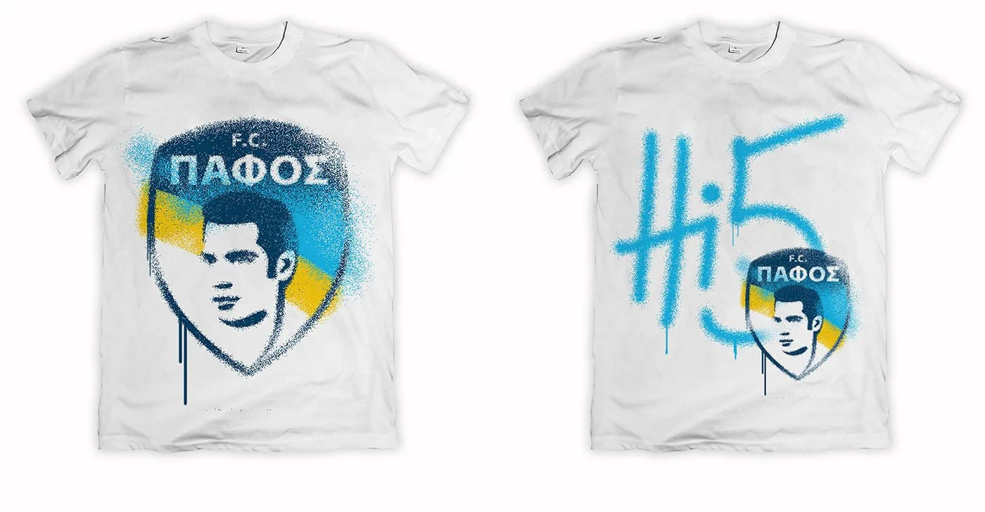  Branding Applications on T-shirts, Pafos FC logo 