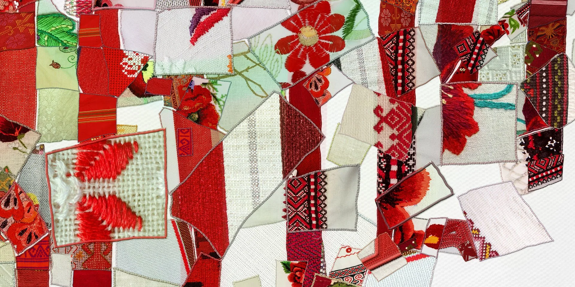   Traditional textile designs as mosaic tiles  