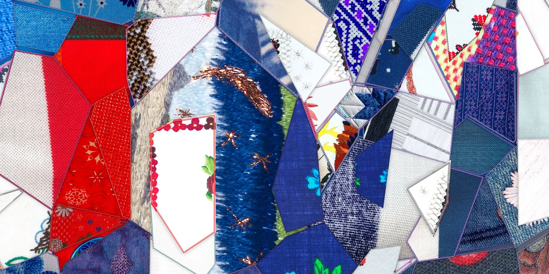   Traditional textile designs as mosaic tiles  