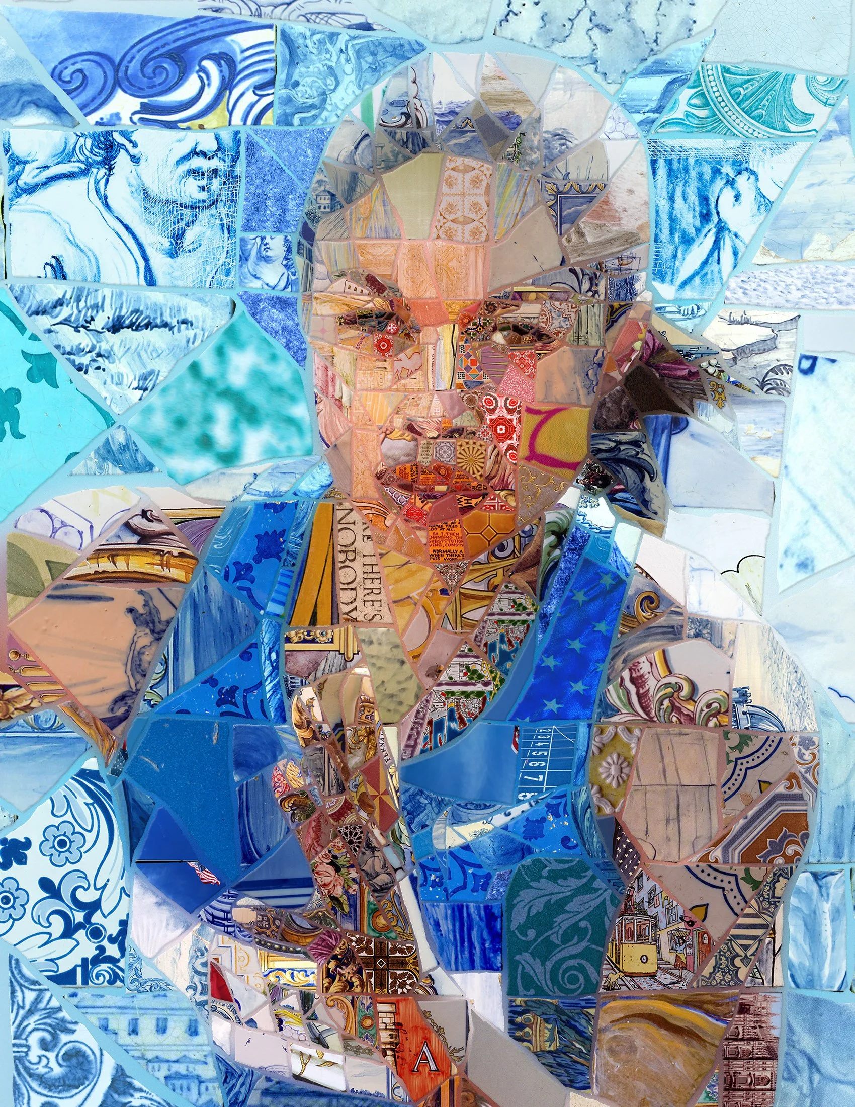  Allyson Felix portrait in digital mosaic style. 