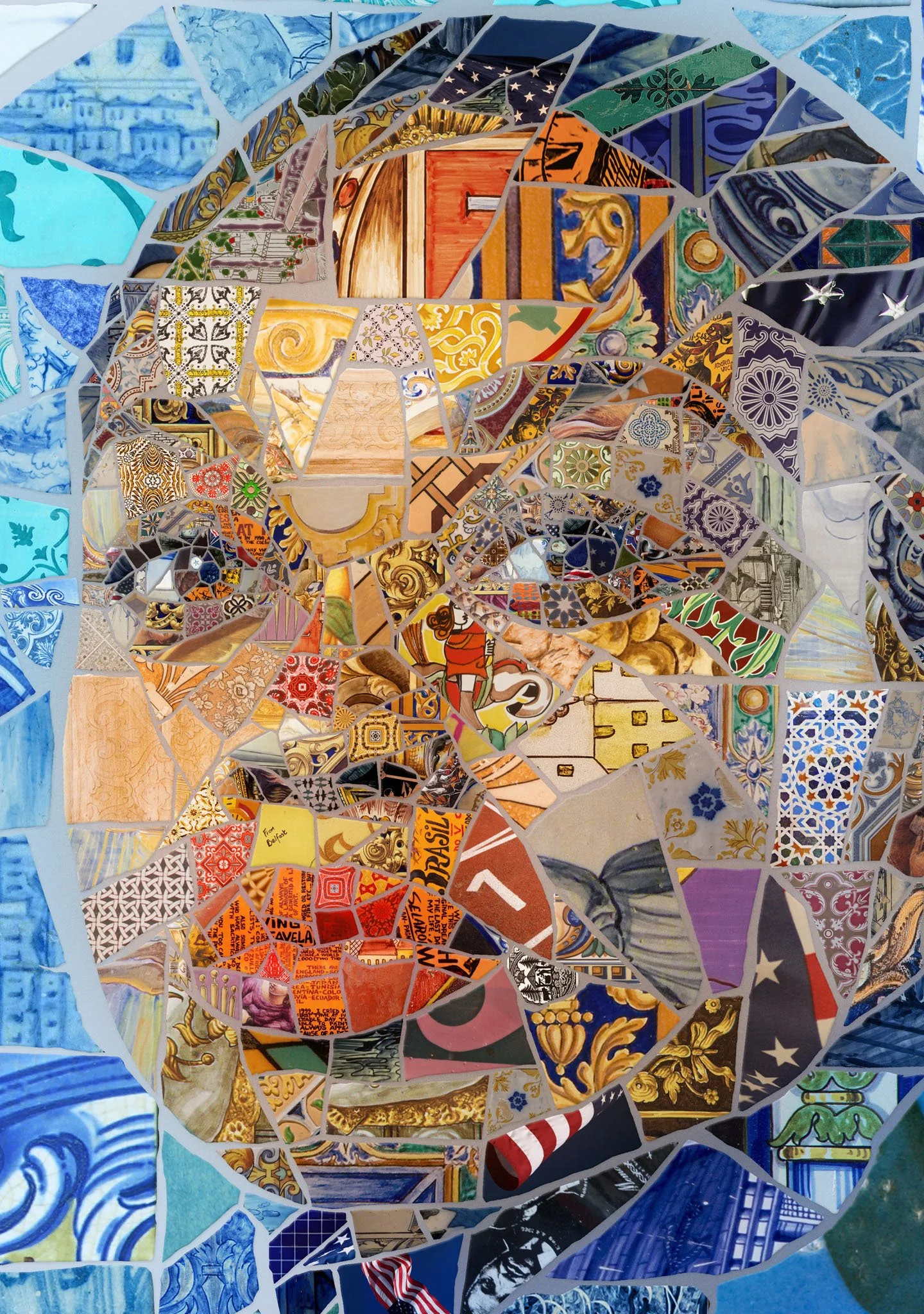  Gymnast portrait mosaic illustration artwork 