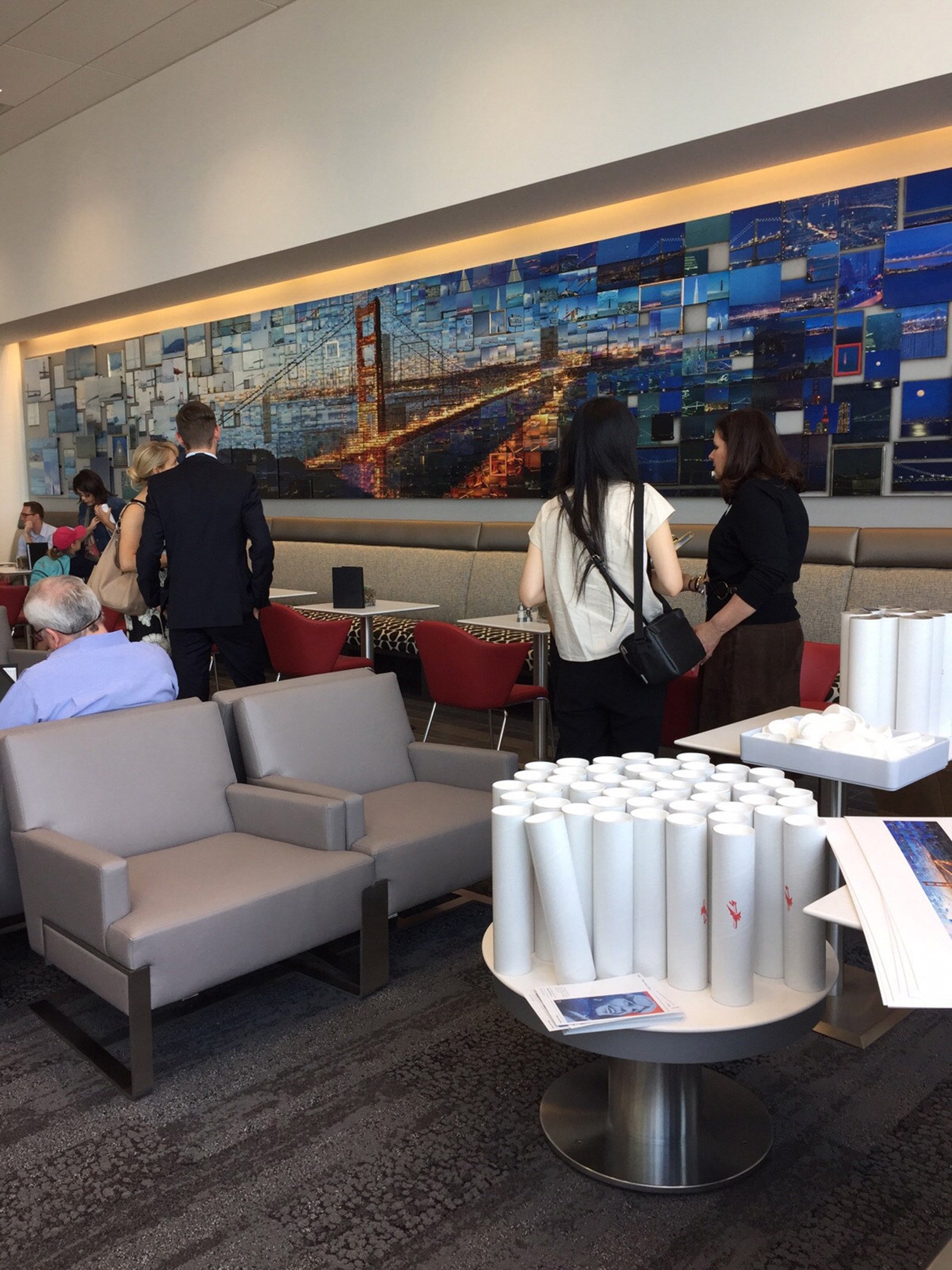  Delta Airlines SFO resting zone large wall art in mosaic style of photos 